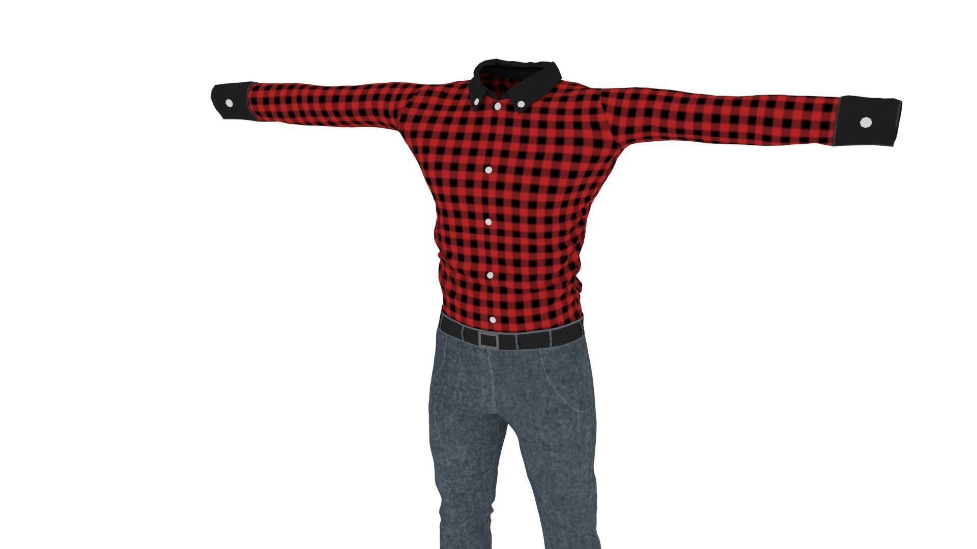 Man Clothing Low-poly 3D model_1
