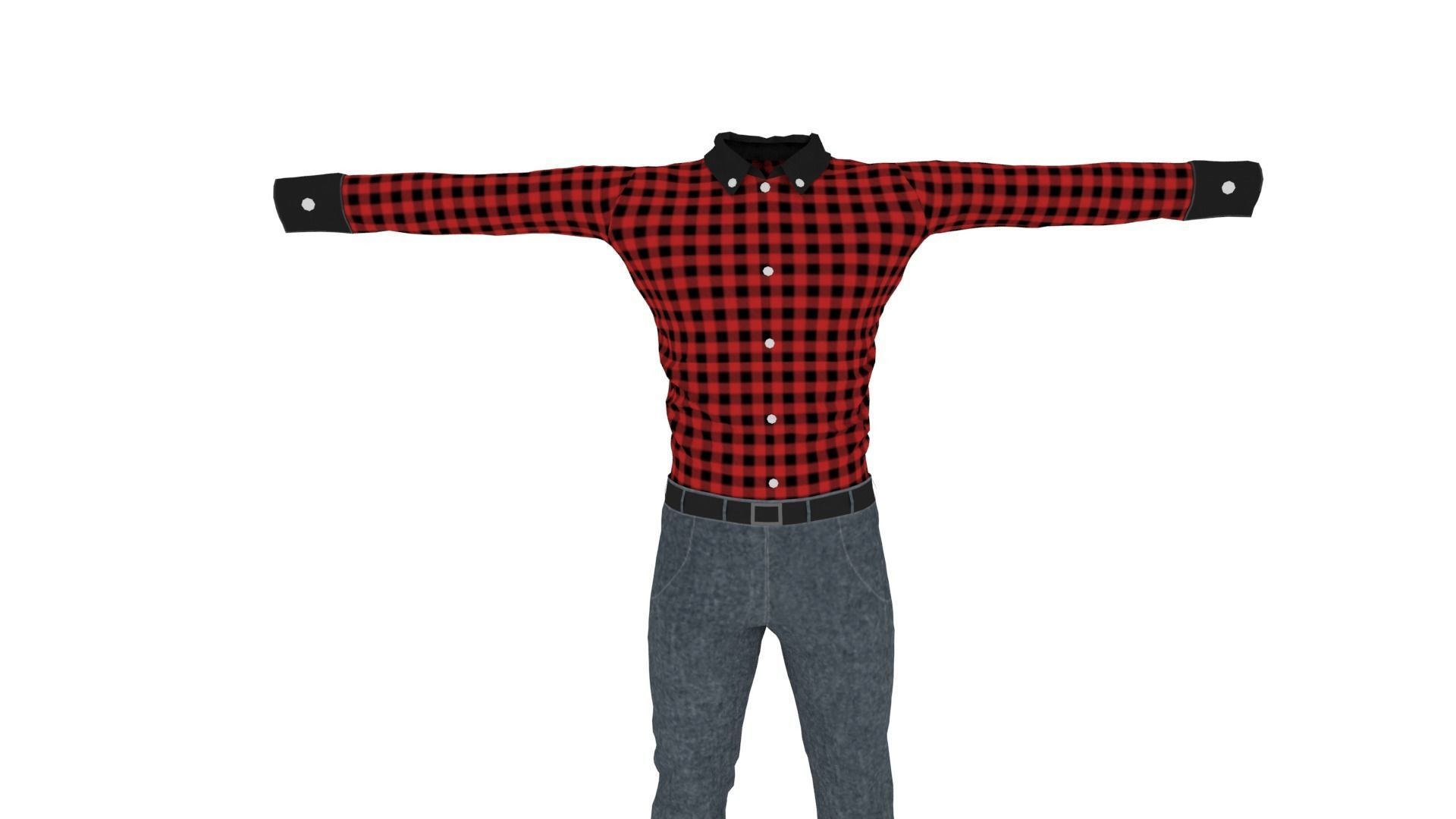Man Clothing Low-poly 3D model_2