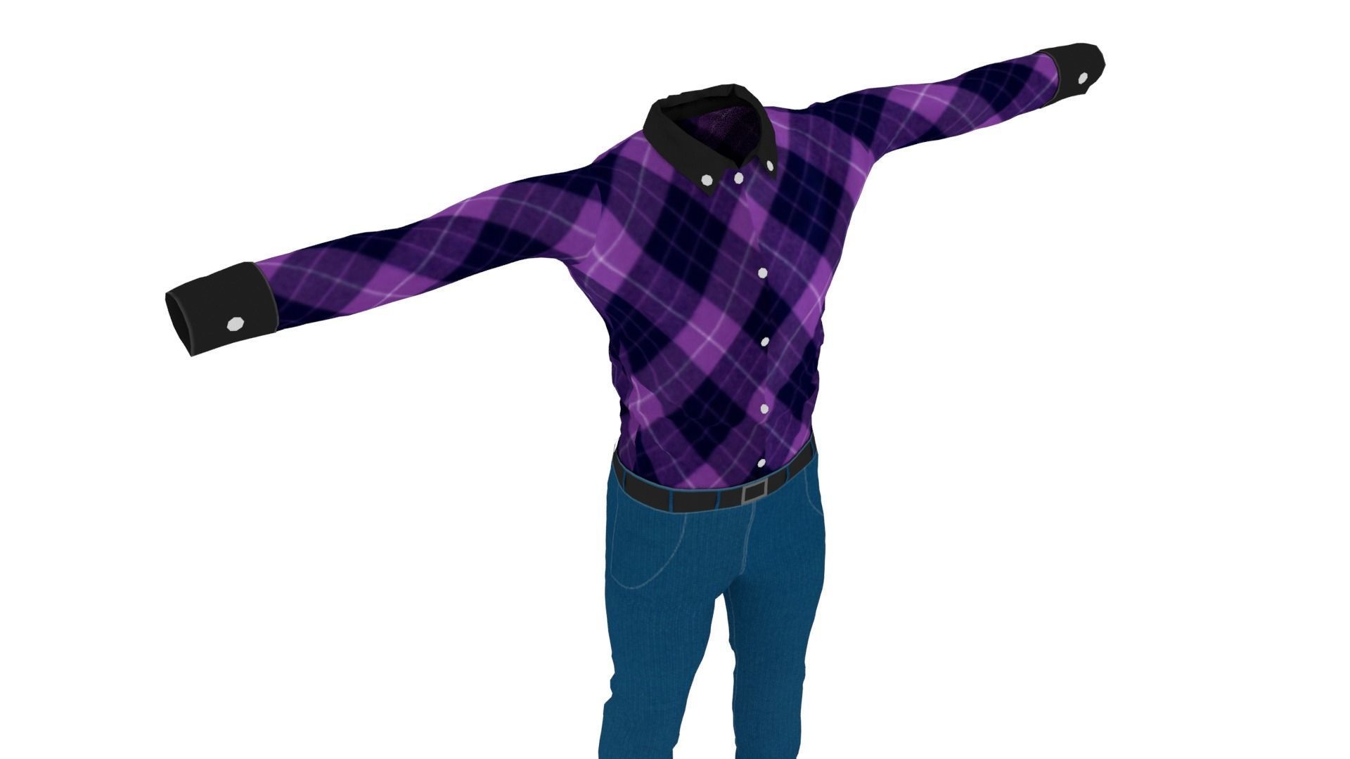 Man Clothing Low-poly 3D model_5