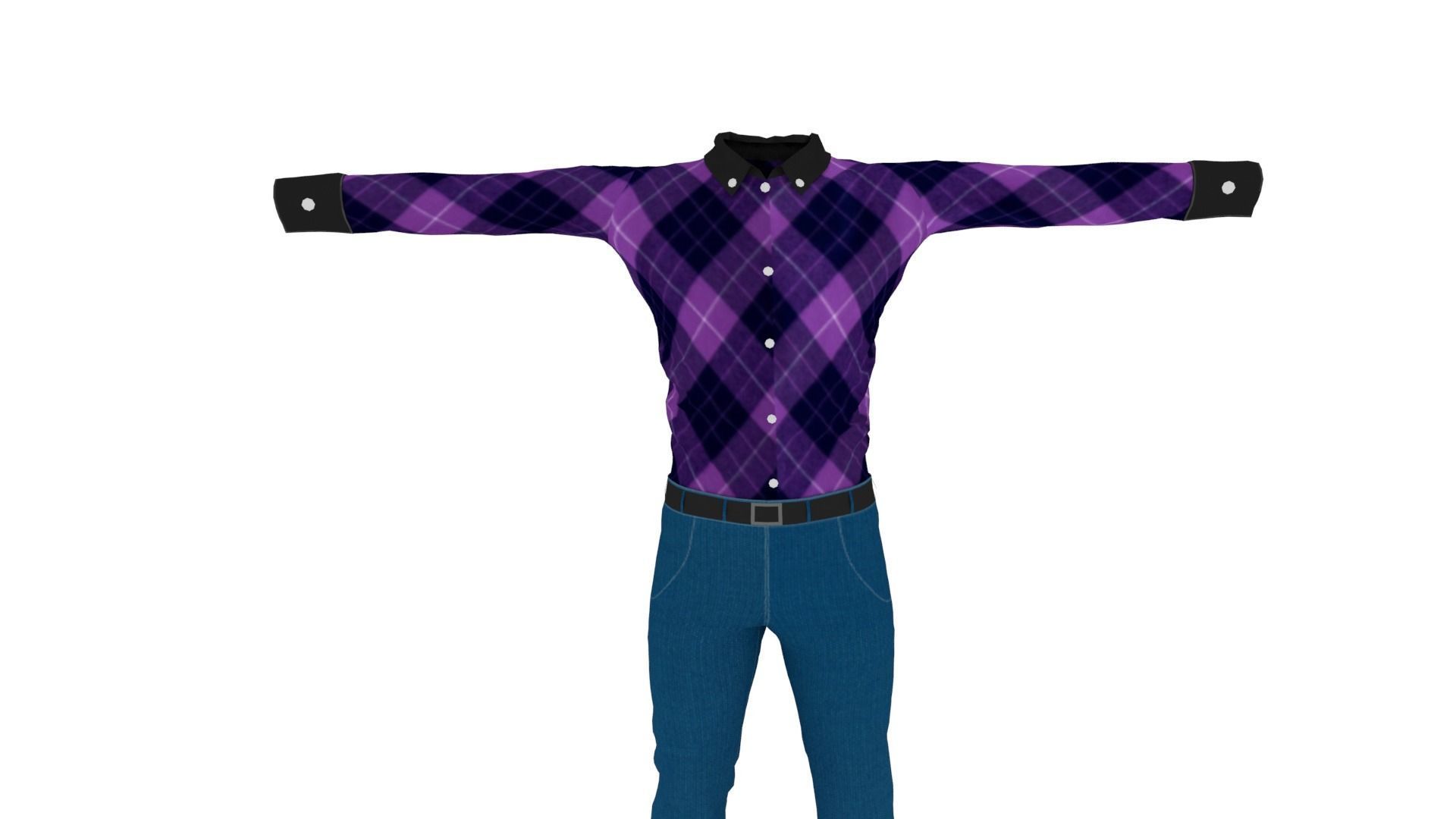 Man Clothing Low-poly 3D model_3