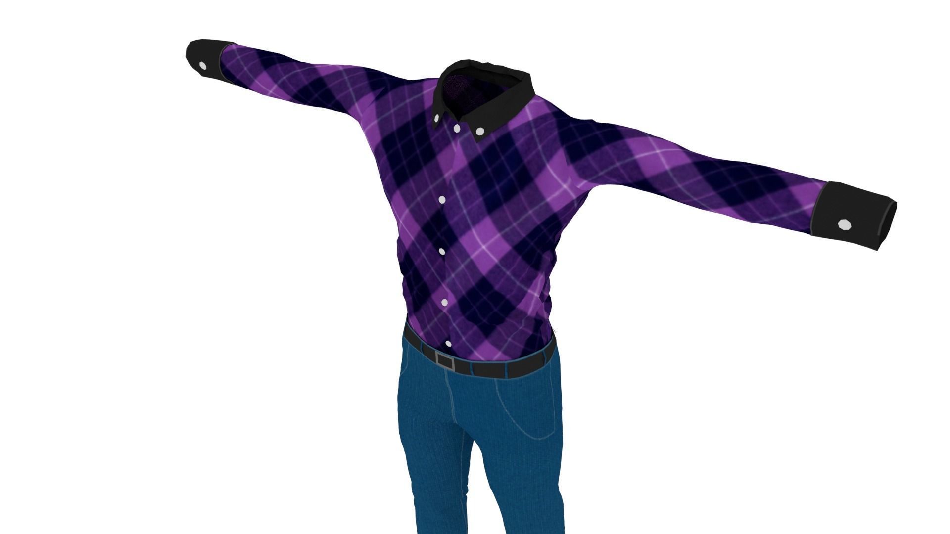 Man Clothing Low-poly 3D model_4