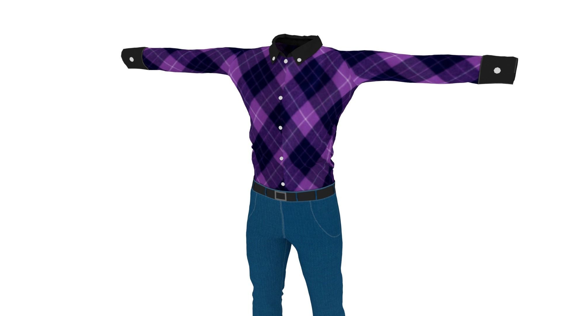 Man Clothing Low-poly 3D model_2