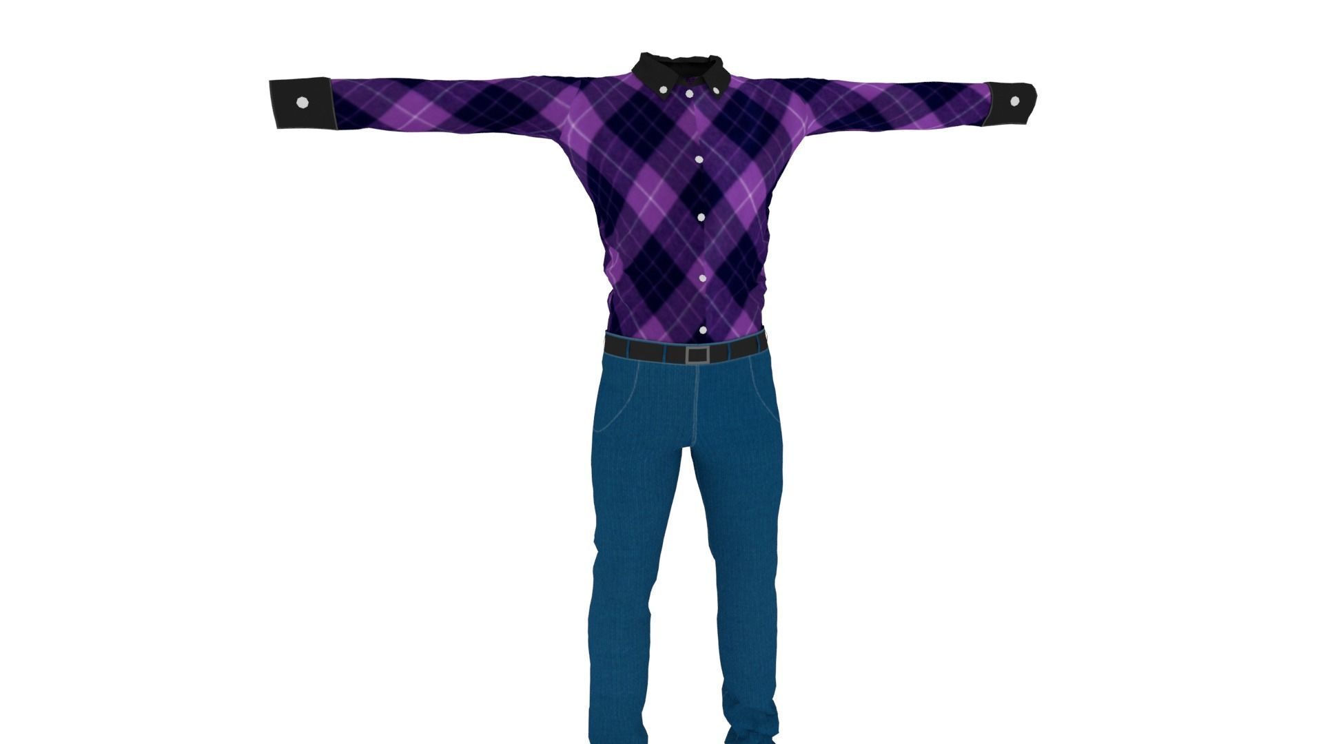 Man Clothing Low-poly 3D model_1