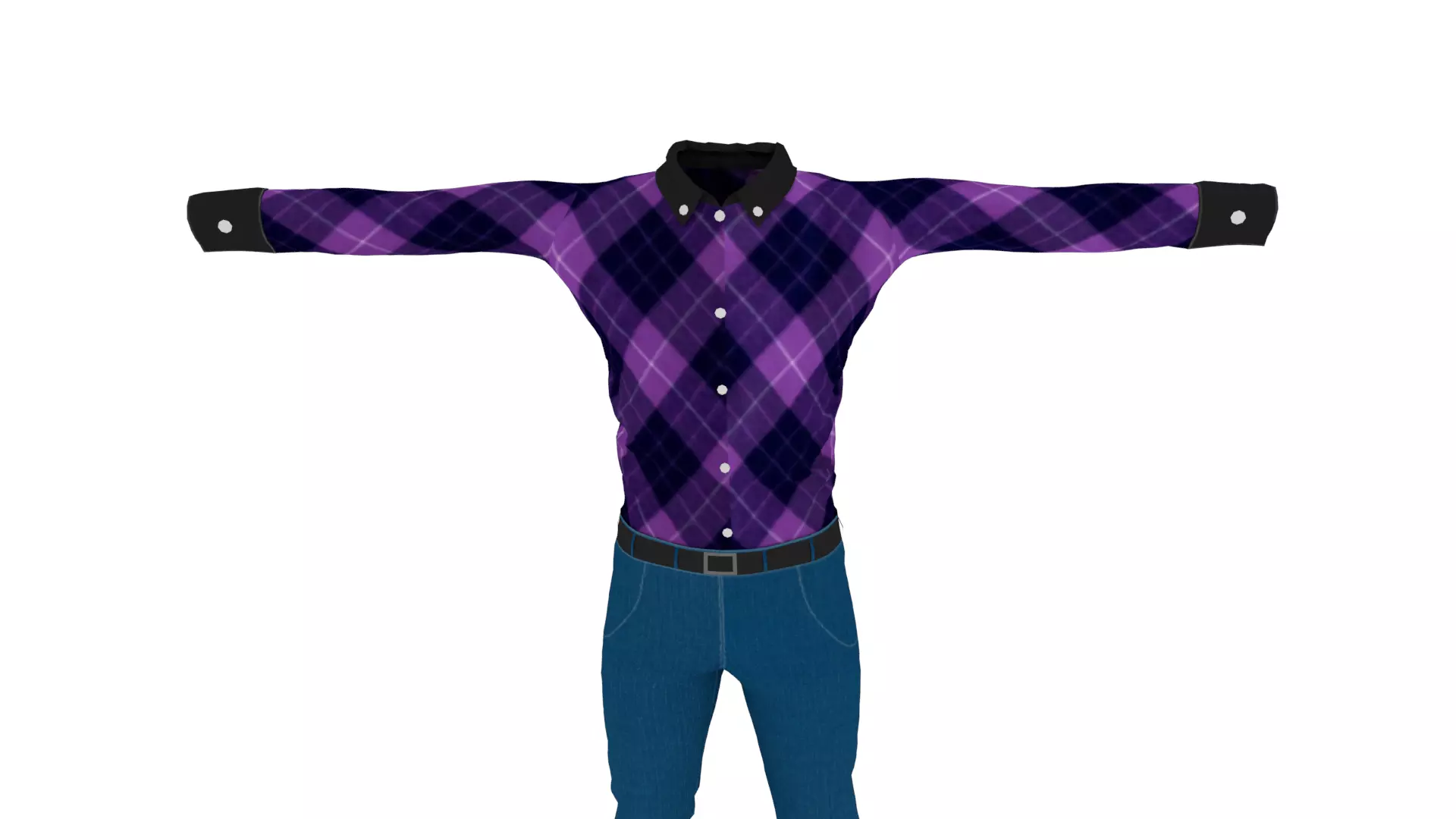 Man Clothing Low-poly 3D model_0