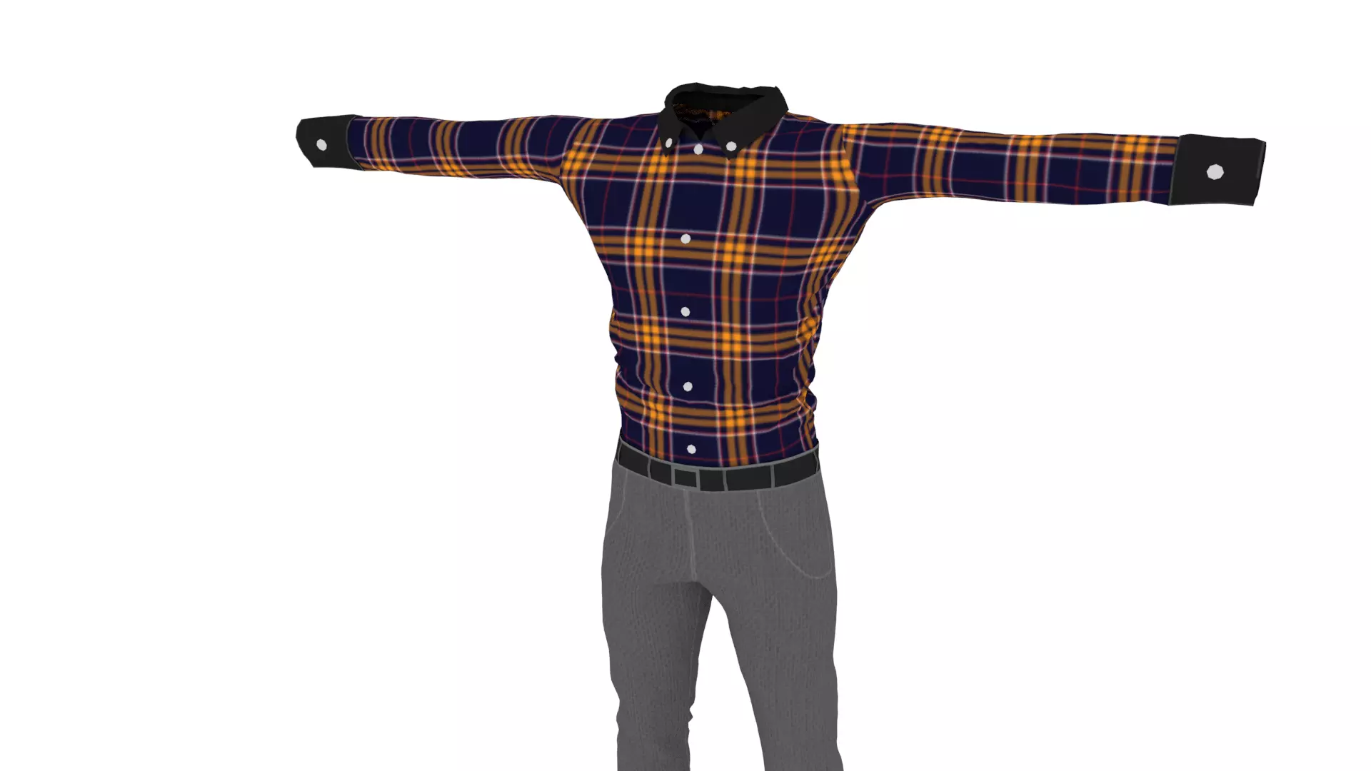 Man Clothing Low-poly 3D model_0