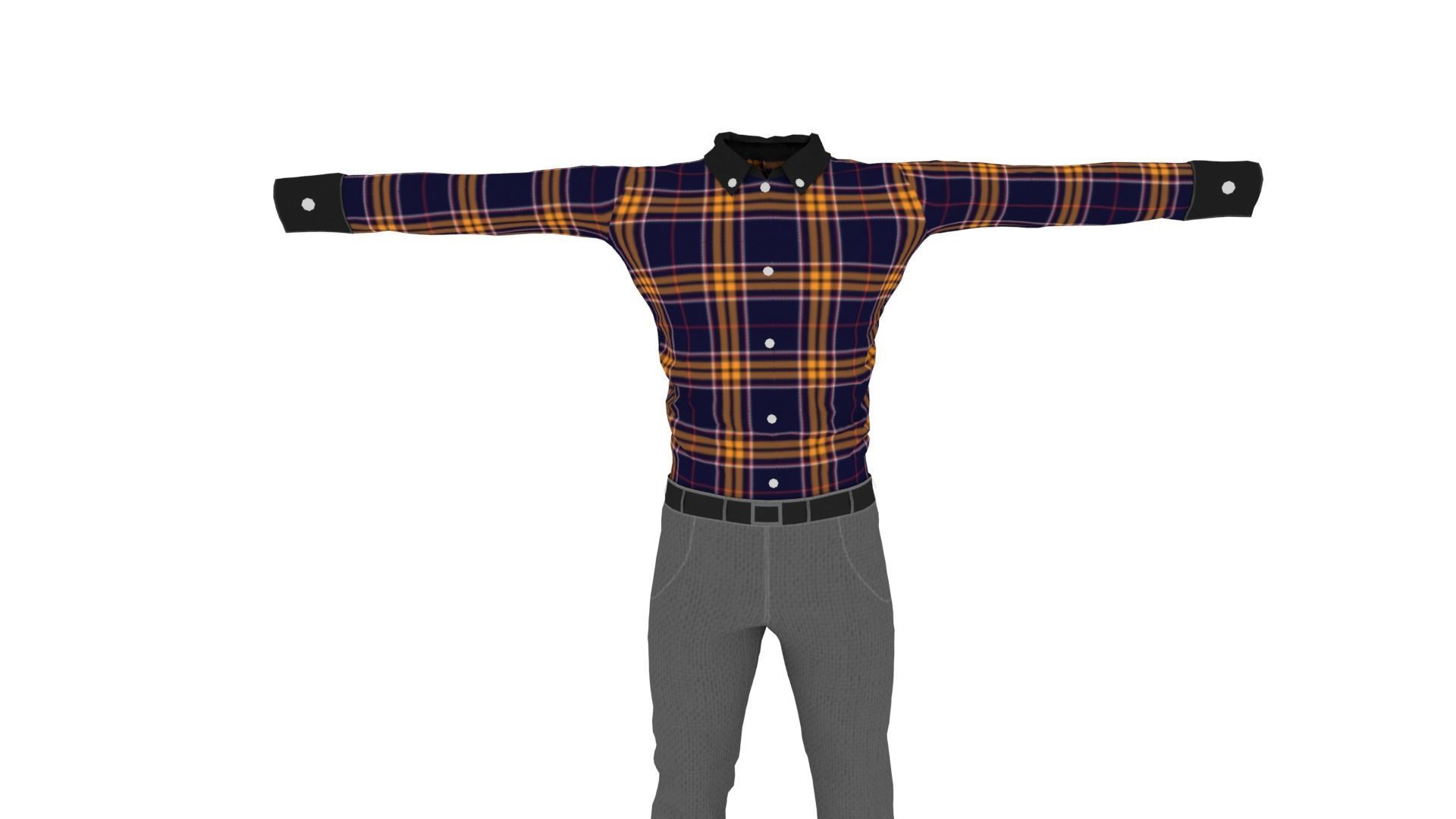 Man Clothing Low-poly 3D model_2