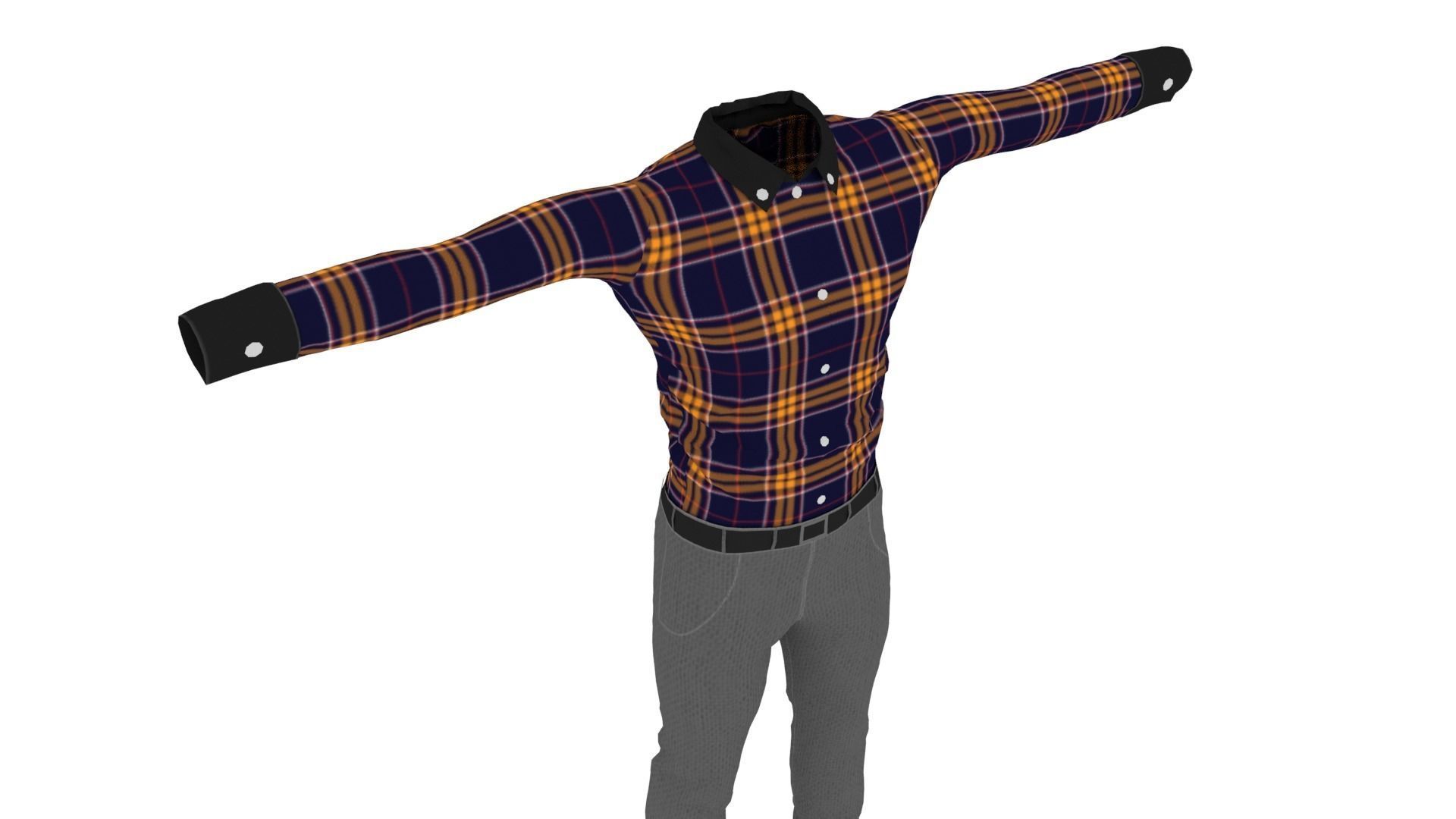 Man Clothing Low-poly 3D model_4