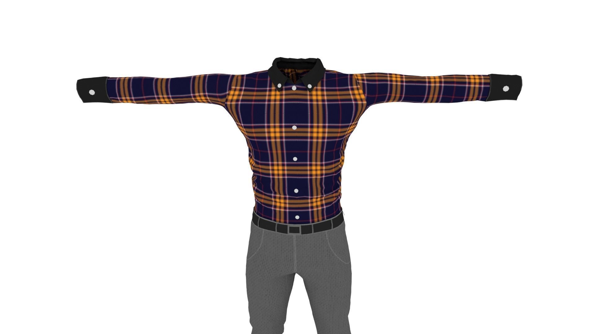 Man Clothing Low-poly 3D model_5