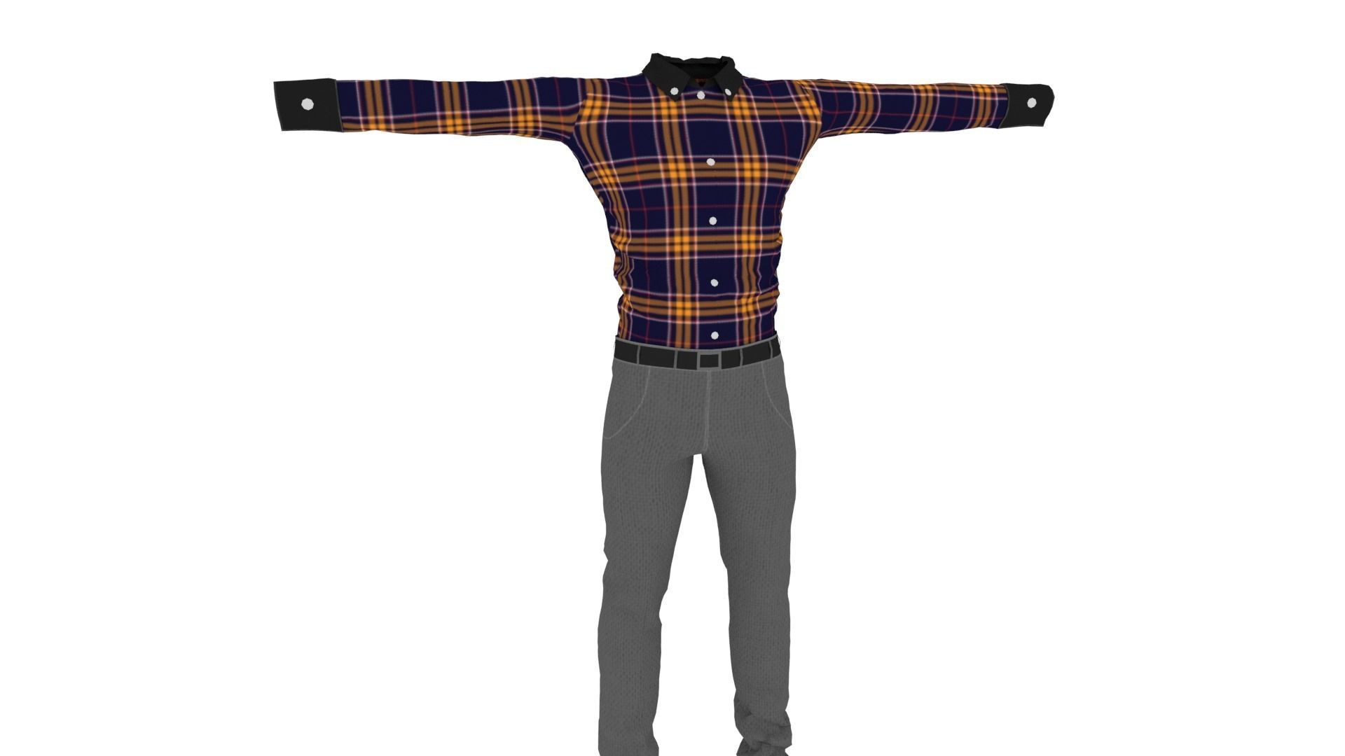Man Clothing Low-poly 3D model_1