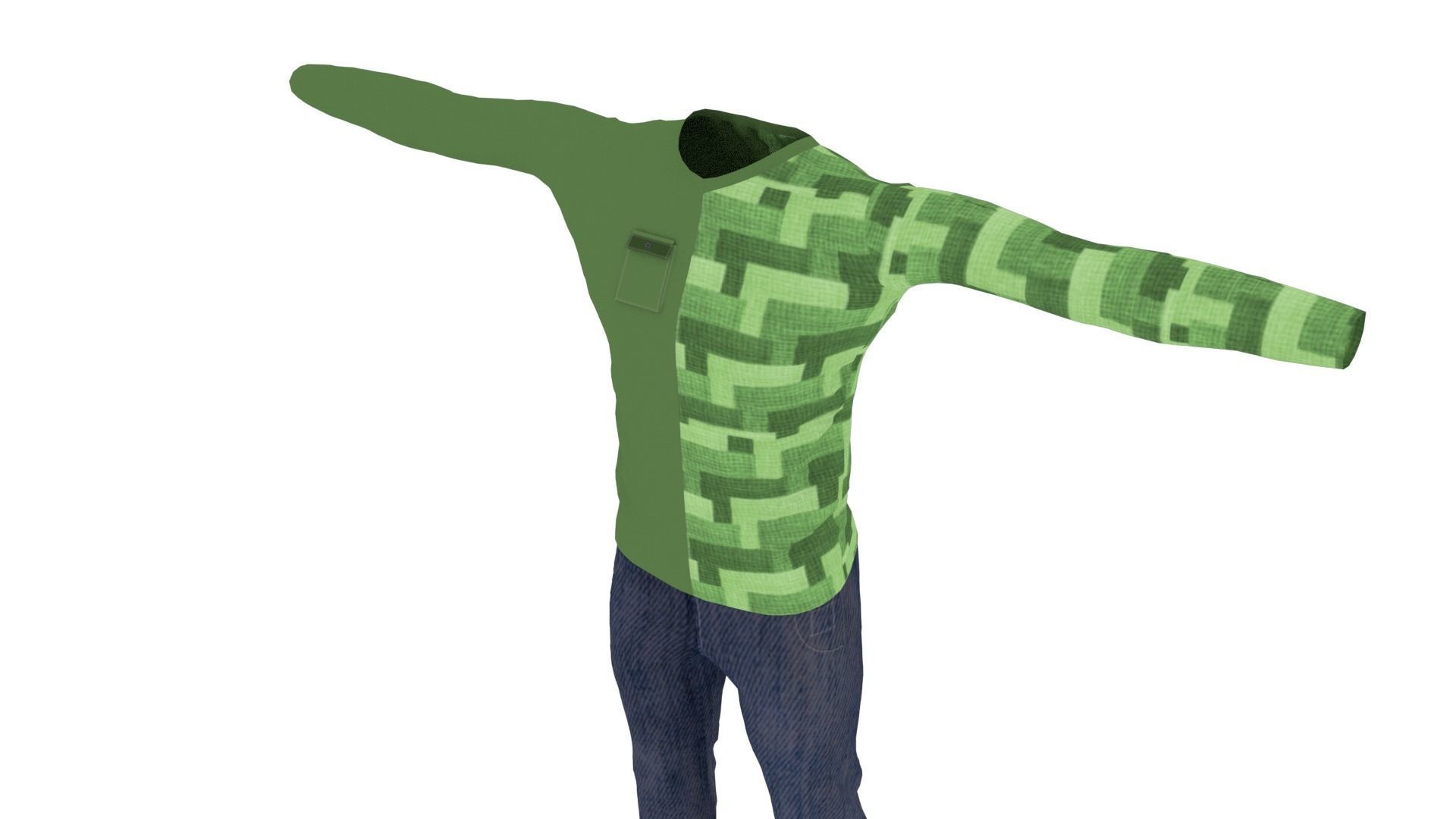 Man Clothing Low-poly 3D model_3
