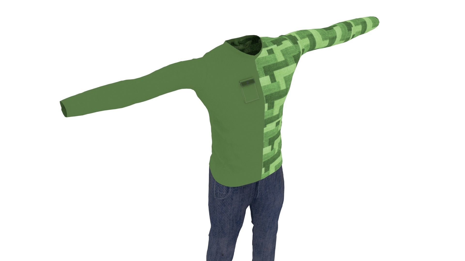 Man Clothing Low-poly 3D model_4