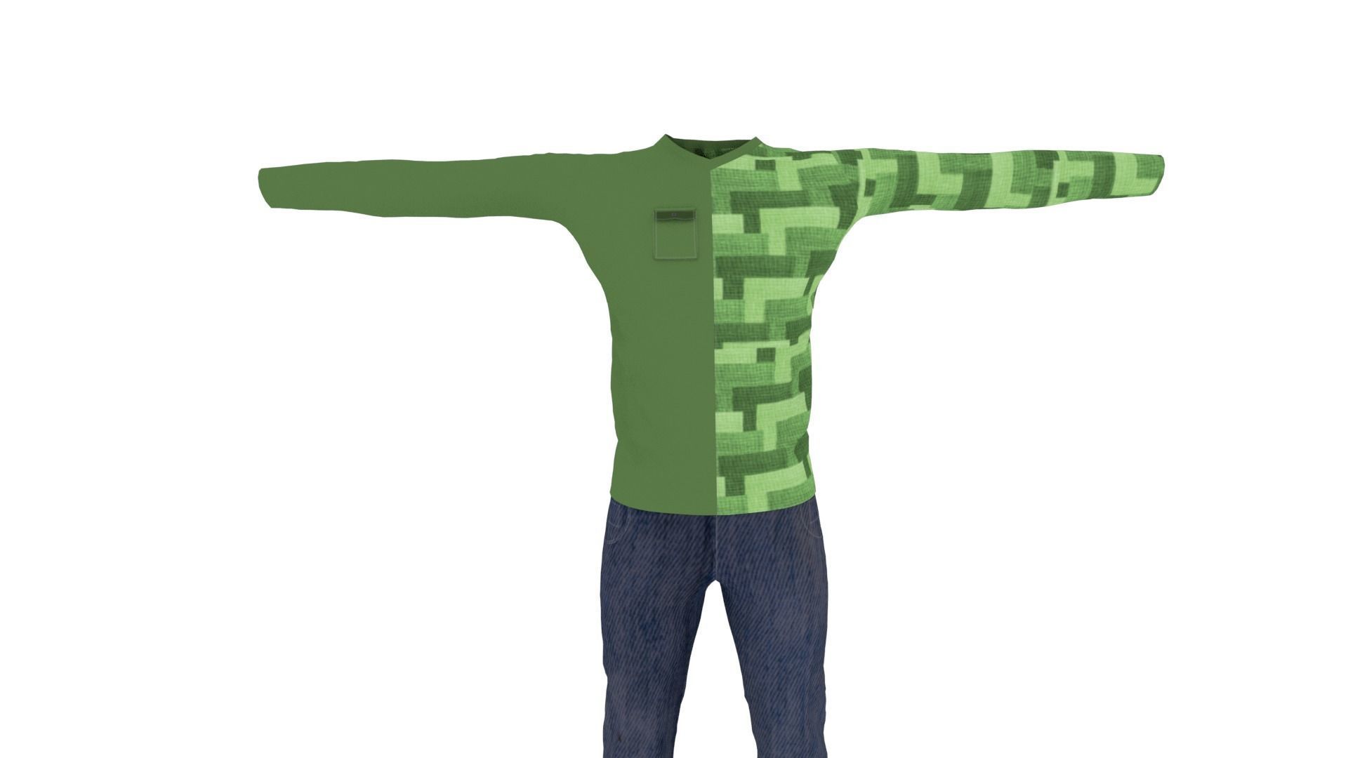 Man Clothing Low-poly 3D model_2