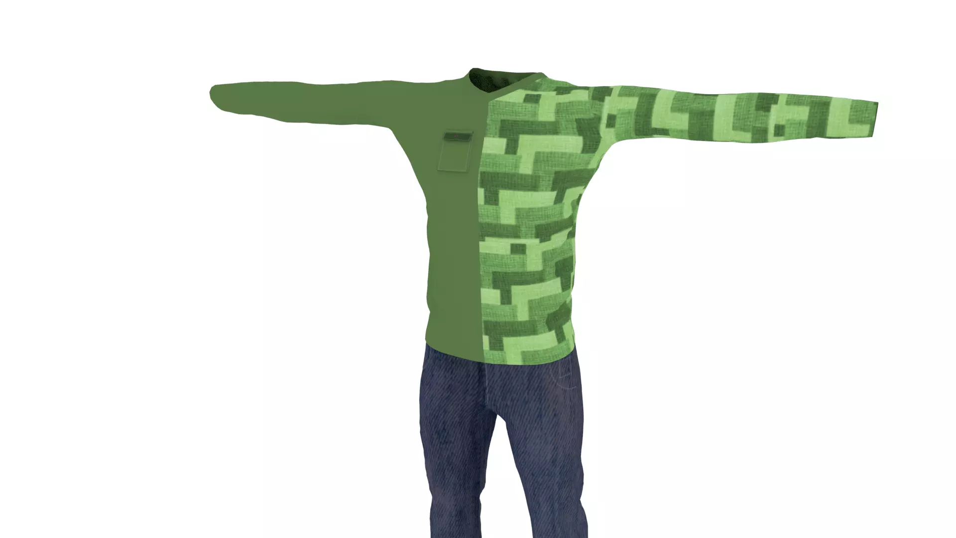 Man Clothing Low-poly 3D model_0