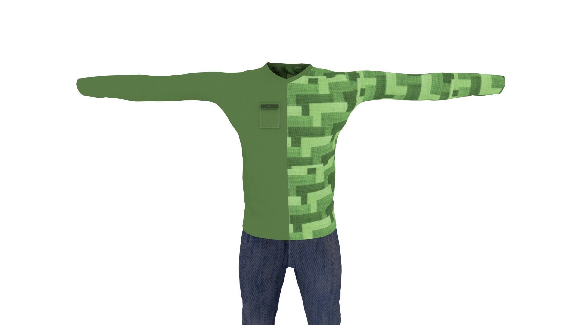 Man Clothing Low-poly 3D model_5