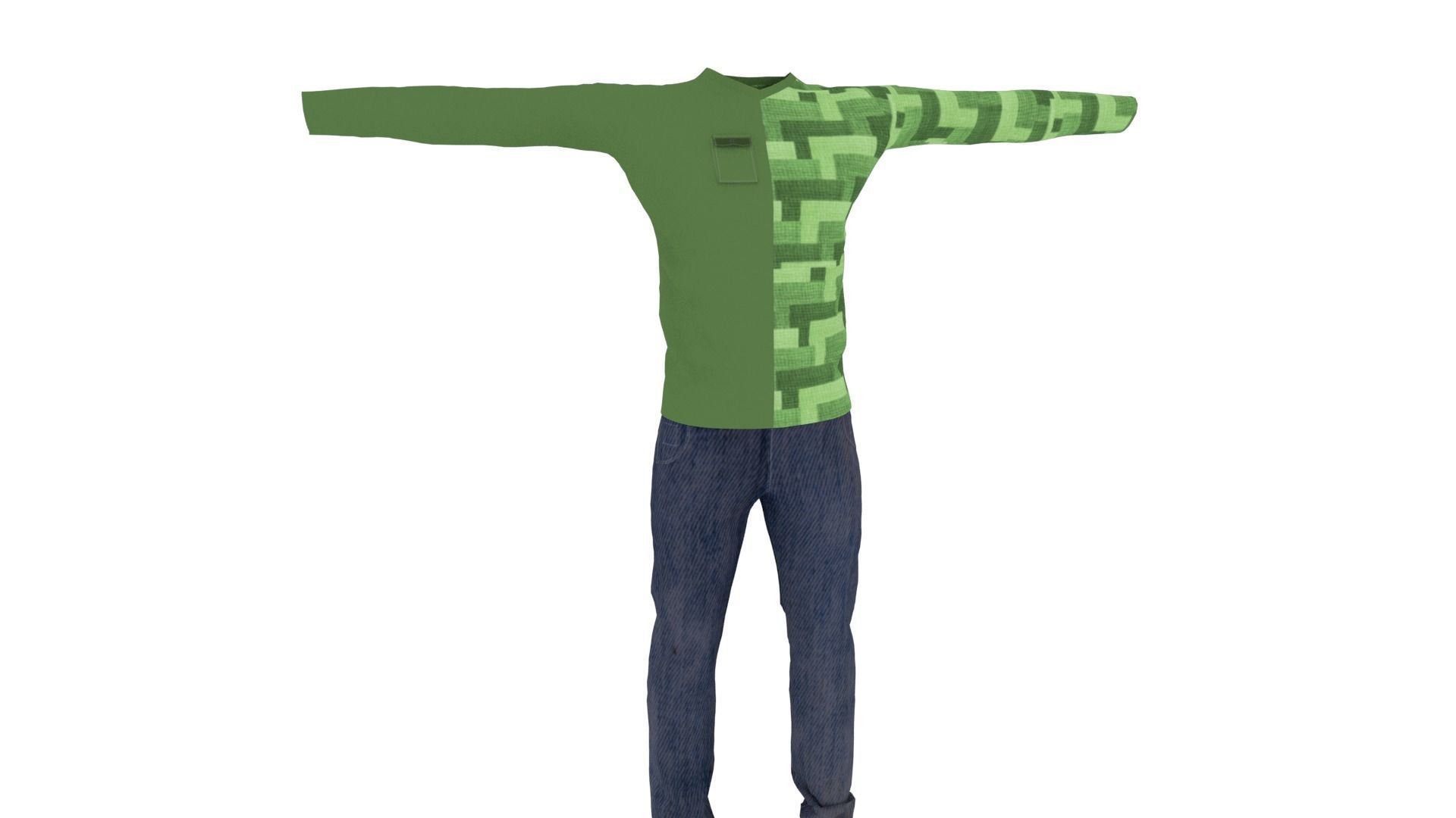 Man Clothing Low-poly 3D model_1