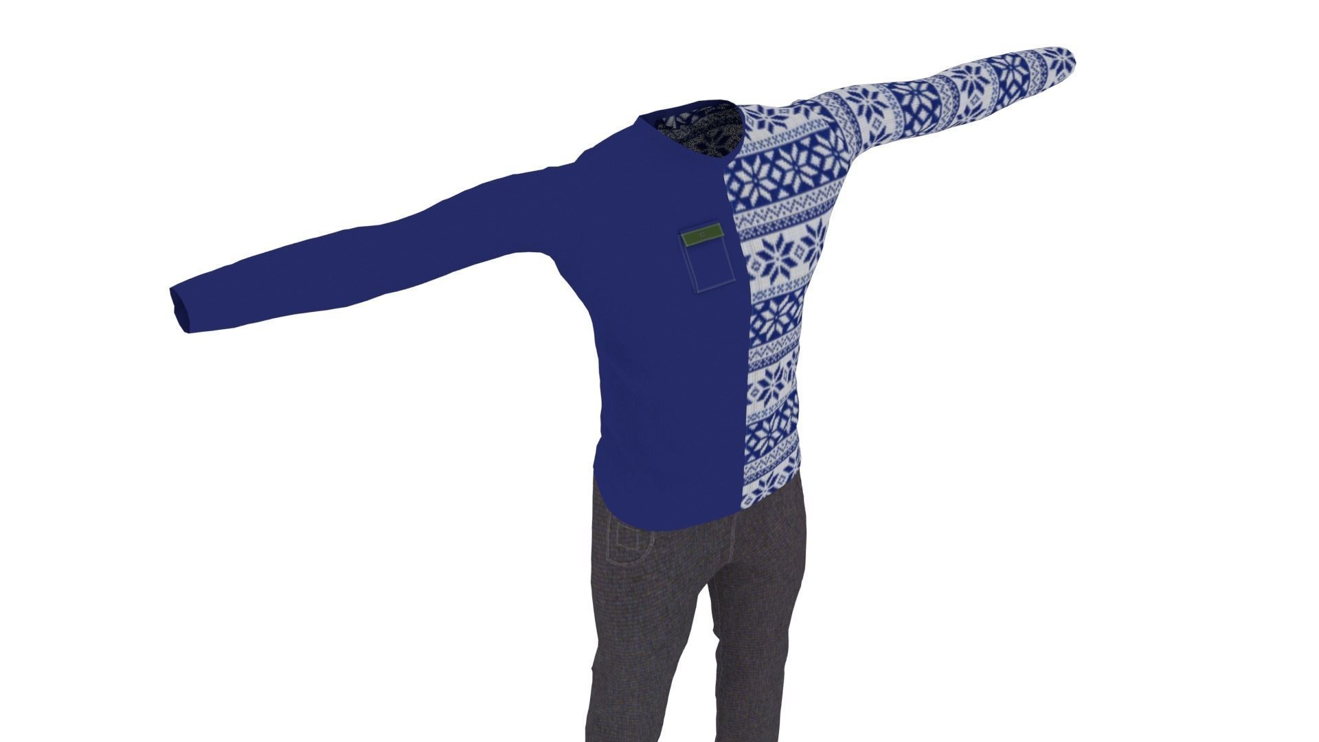 Man Clothing Low-poly 3D model_5