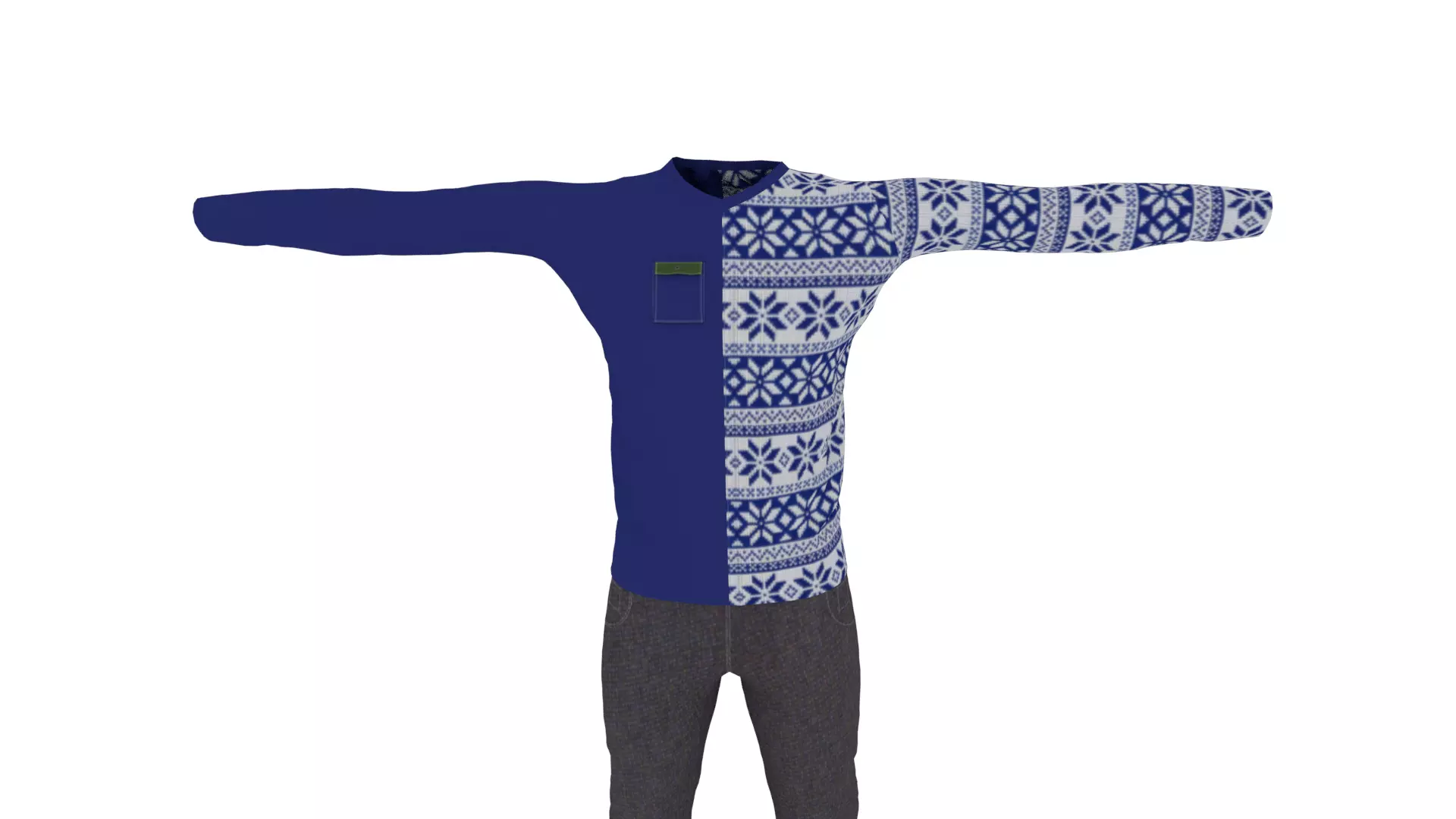Man Clothing Low-poly 3D model_0
