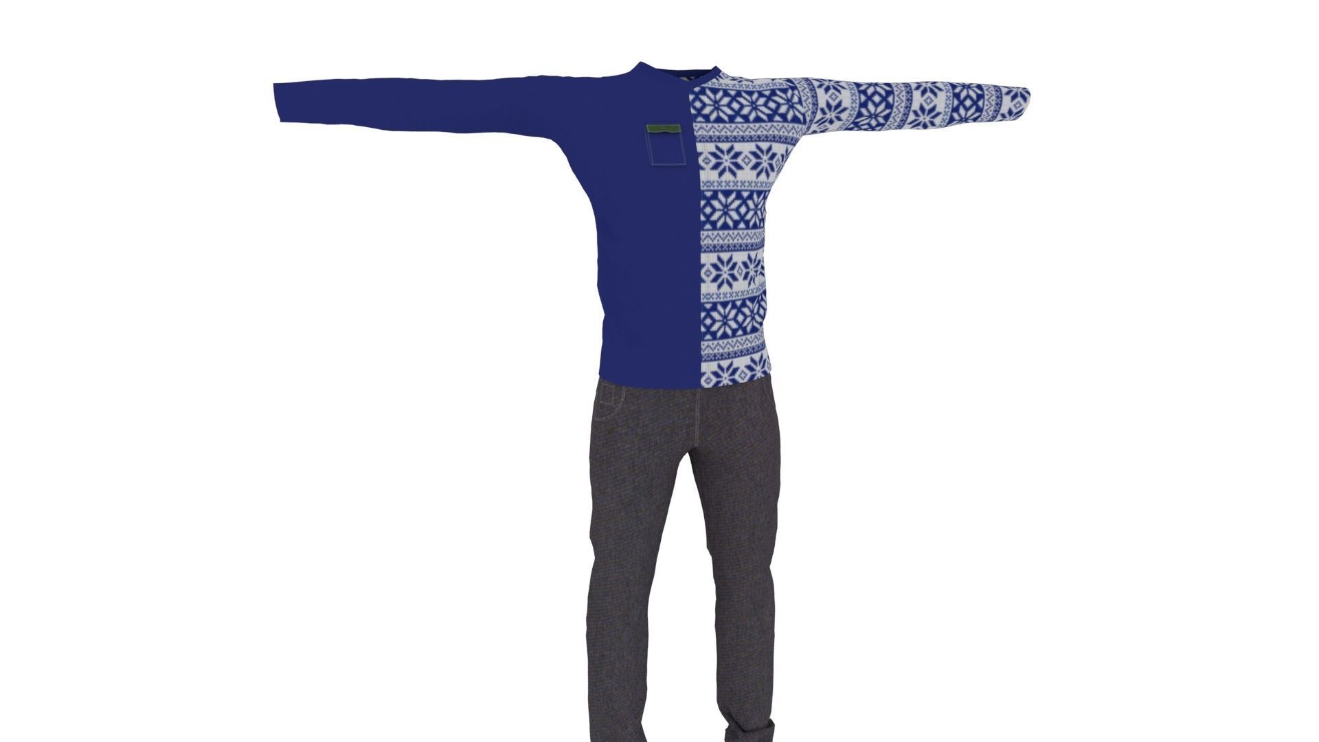 Man Clothing Low-poly 3D model_1