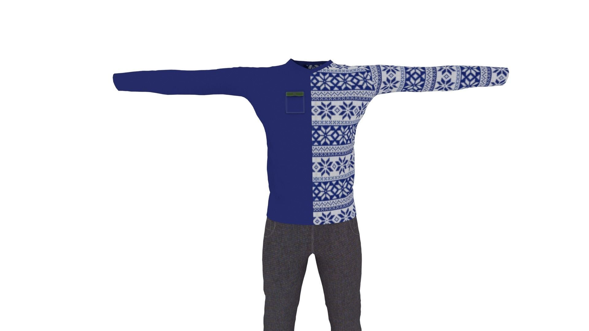 Man Clothing Low-poly 3D model_3