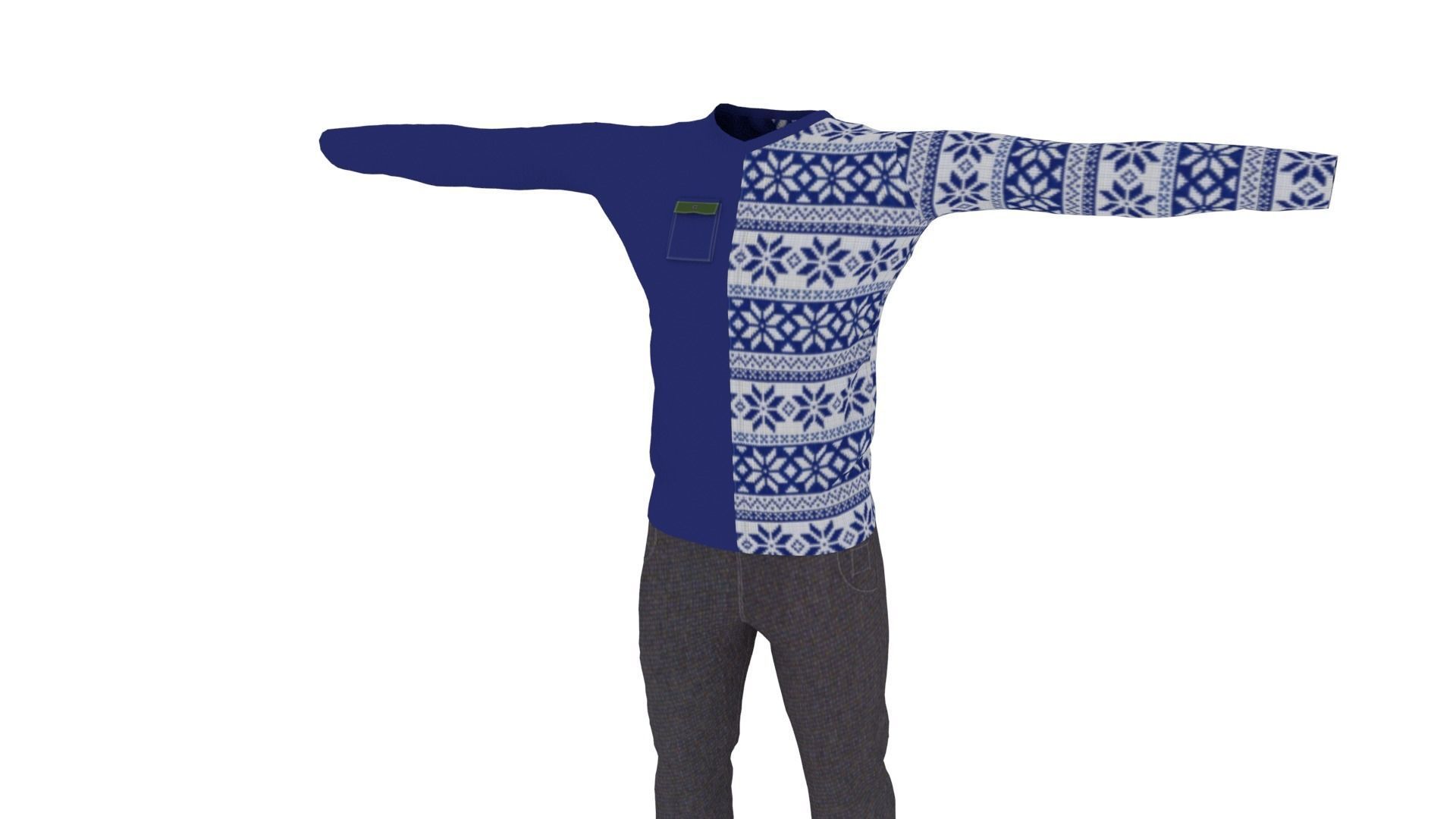 Man Clothing Low-poly 3D model_2