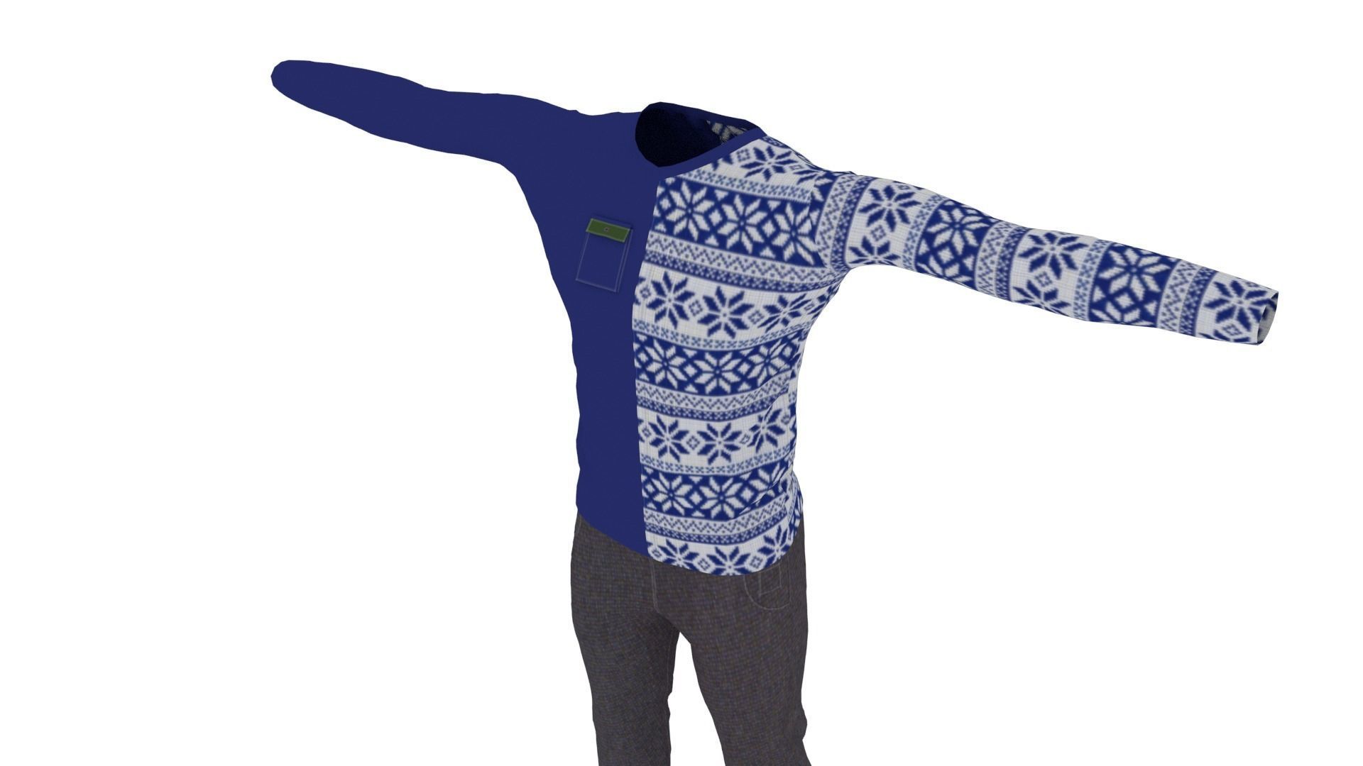 Man Clothing Low-poly 3D model_4