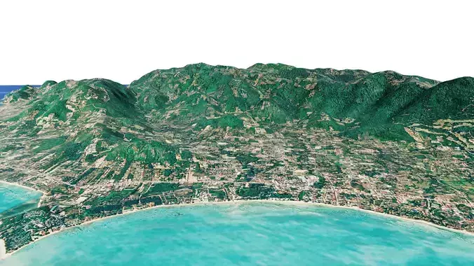 Ko Samui island full 3d model terrain