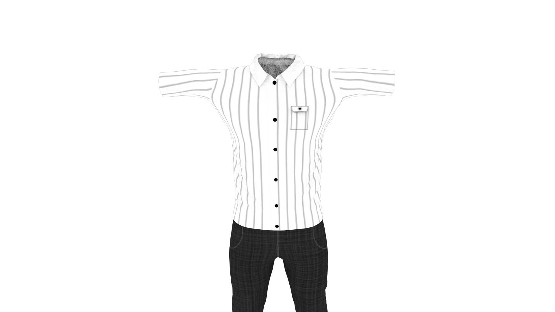 Man Clothing Low-poly 3D model_5