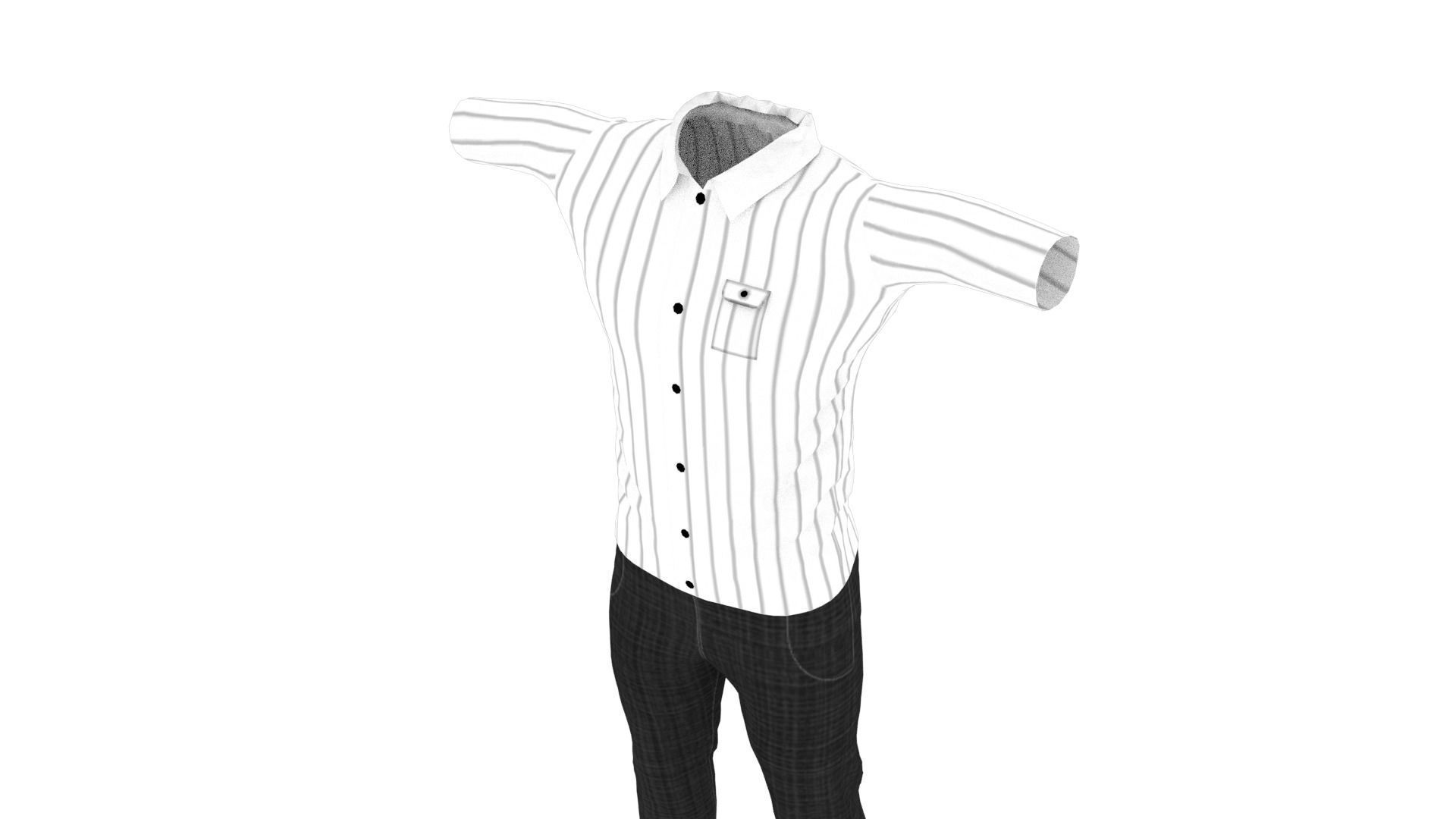 Man Clothing Low-poly 3D model_3