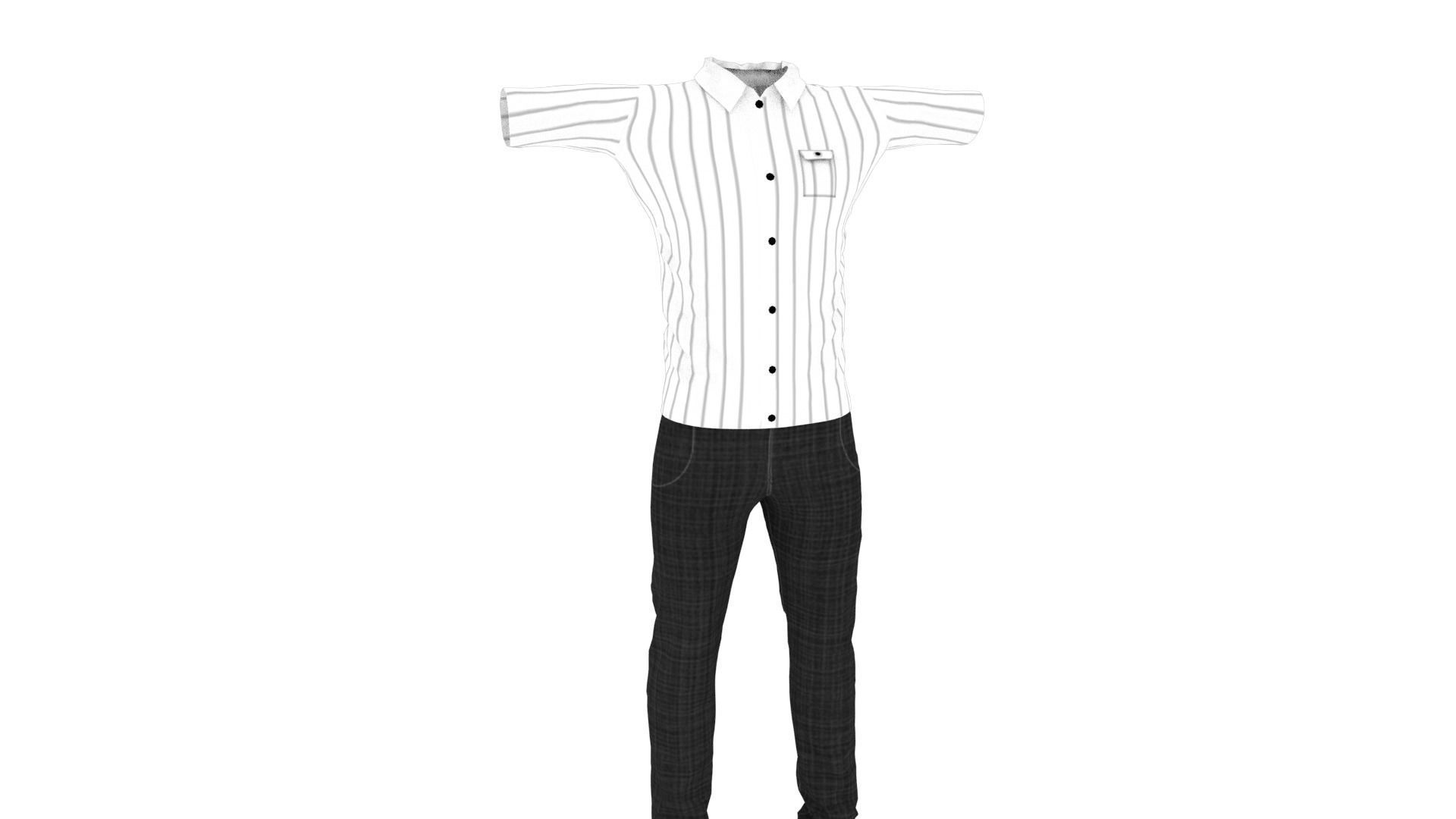 Man Clothing Low-poly 3D model_1