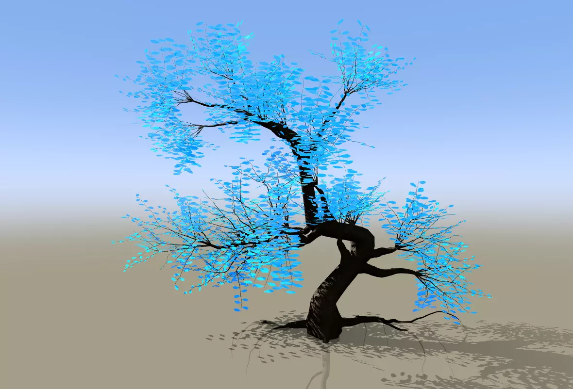 Stylized tree Low-poly 3D model_0