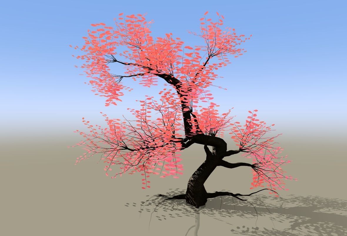 Stylized tree Low-poly 3D model_4