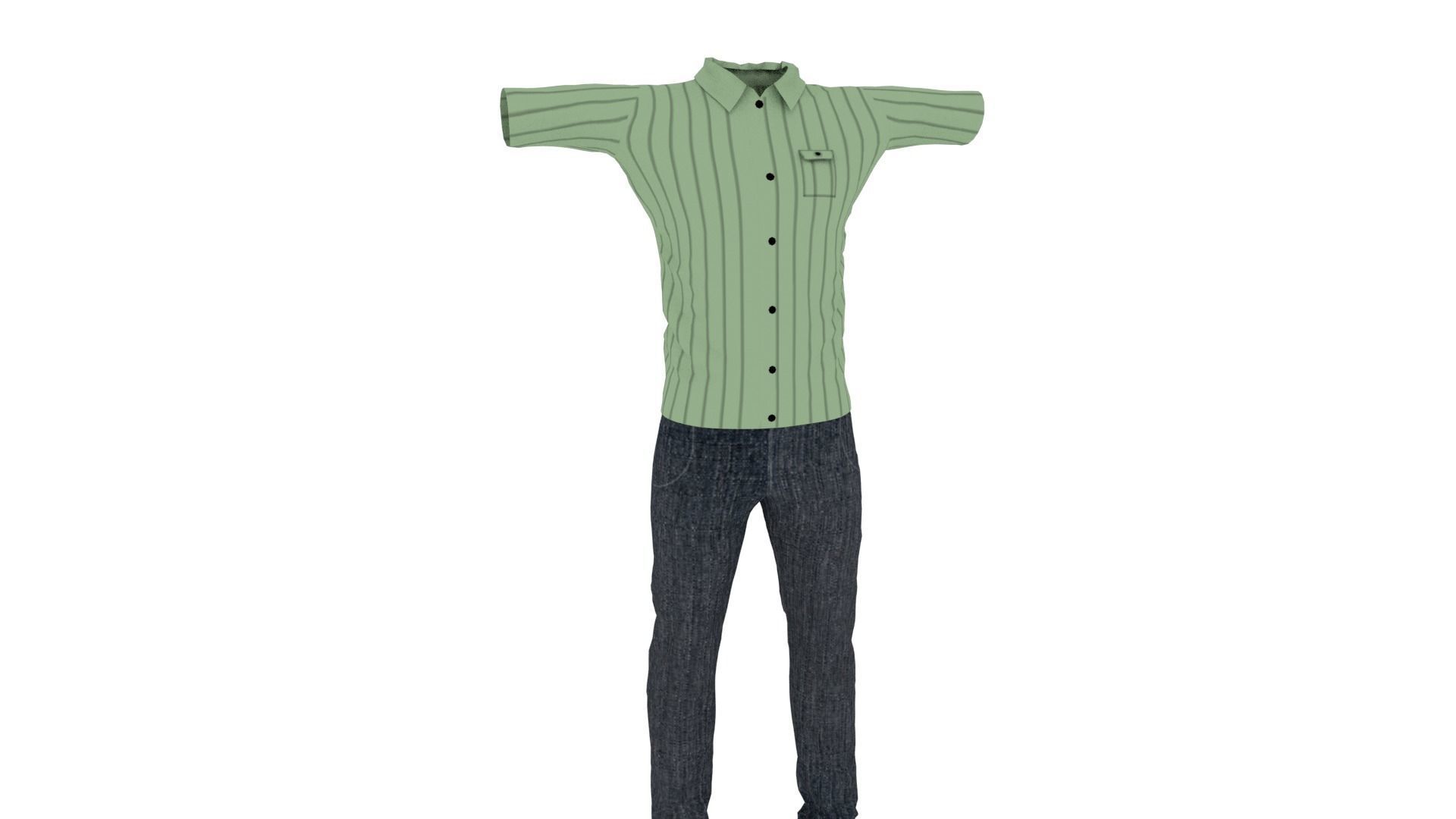 Man Clothing Low-poly 3D model_1