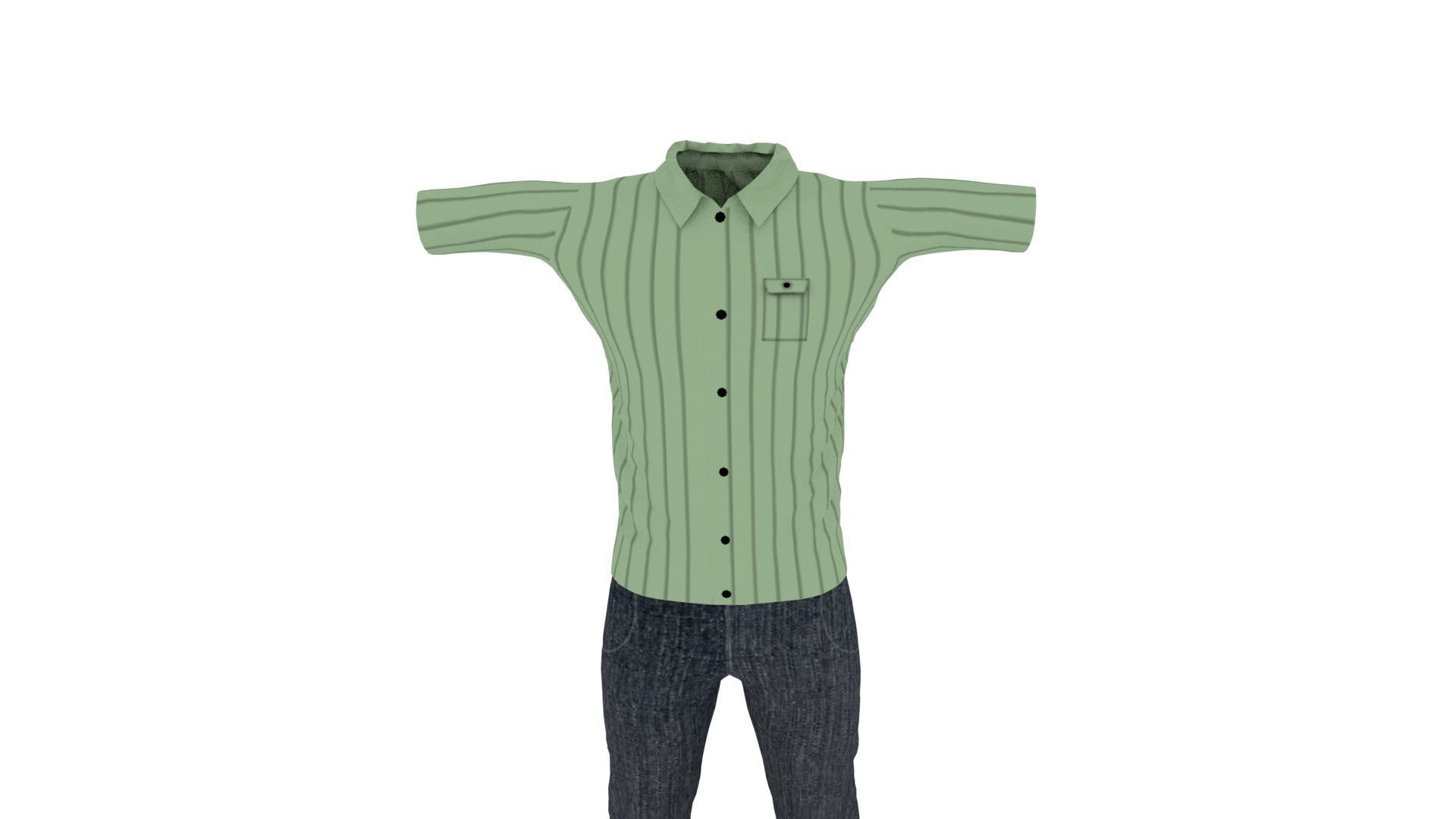 Man Clothing Low-poly 3D model_5