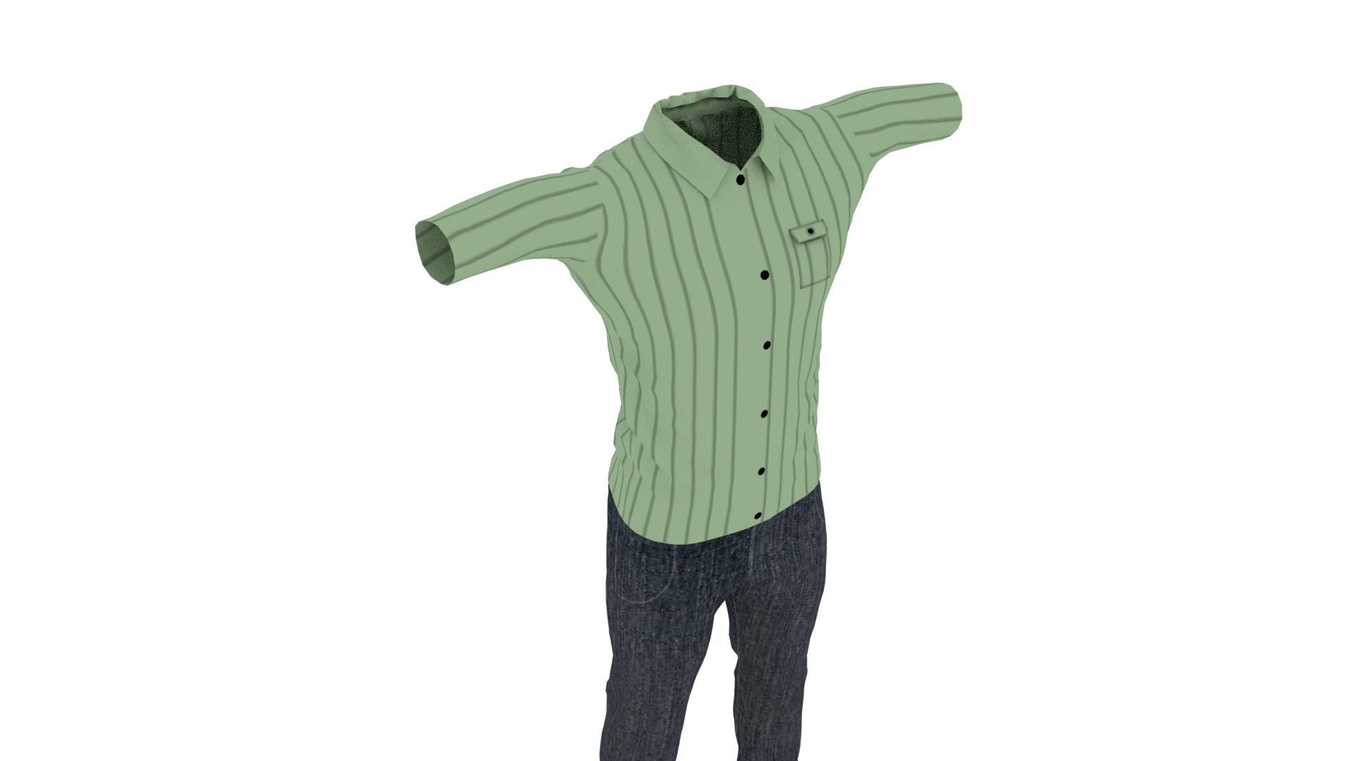 Man Clothing Low-poly 3D model_4