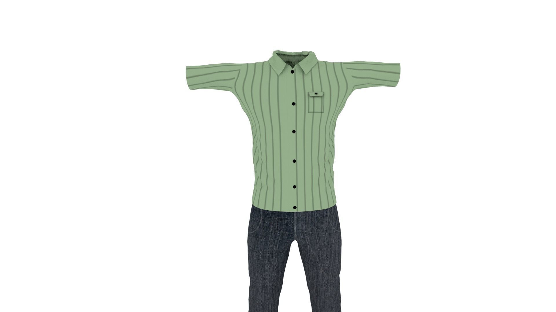 Man Clothing Low-poly 3D model_2