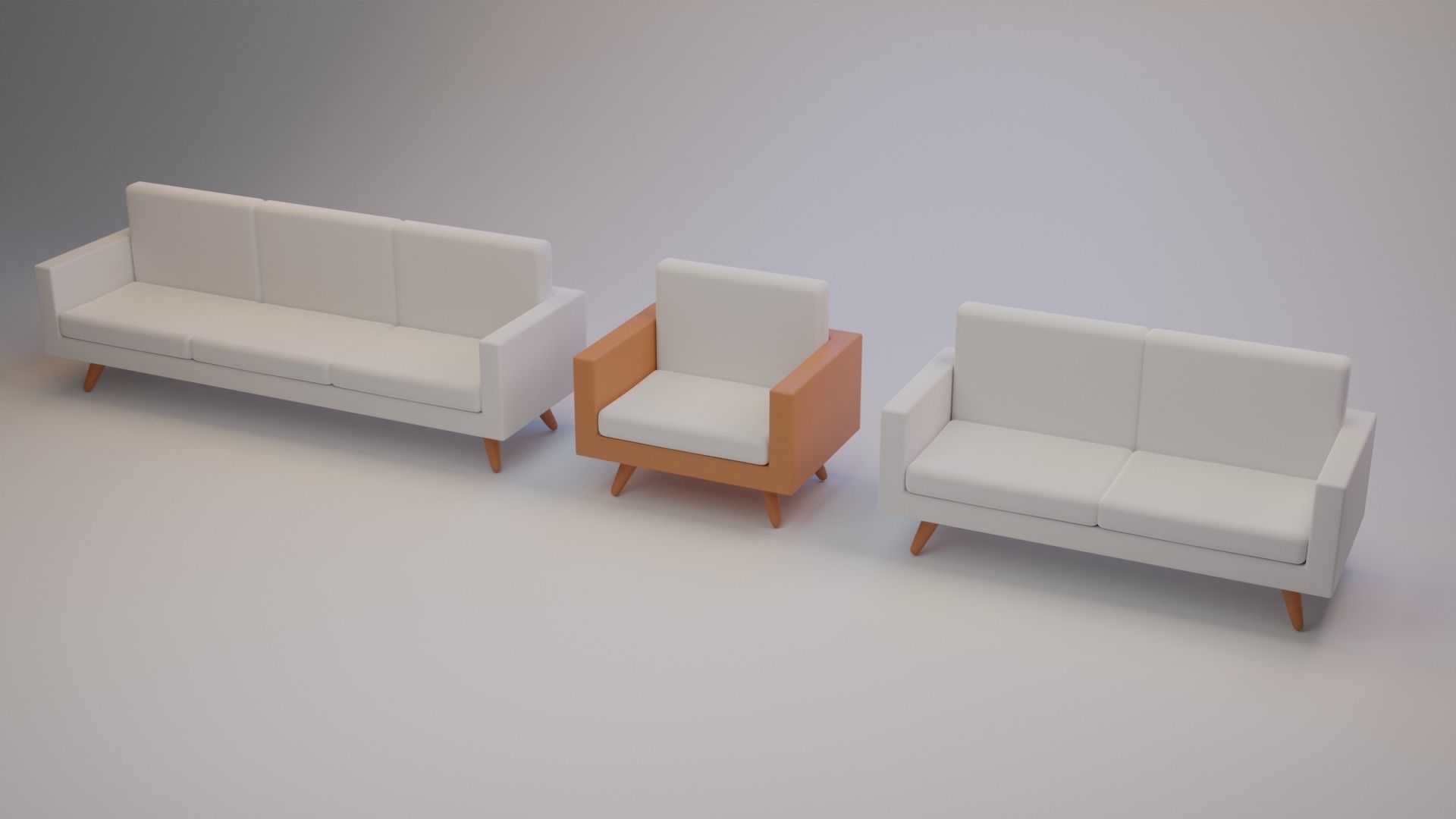 Expandable Sofa Set For Cartoon And Illustrations Or Games Low-poly 3D model_4