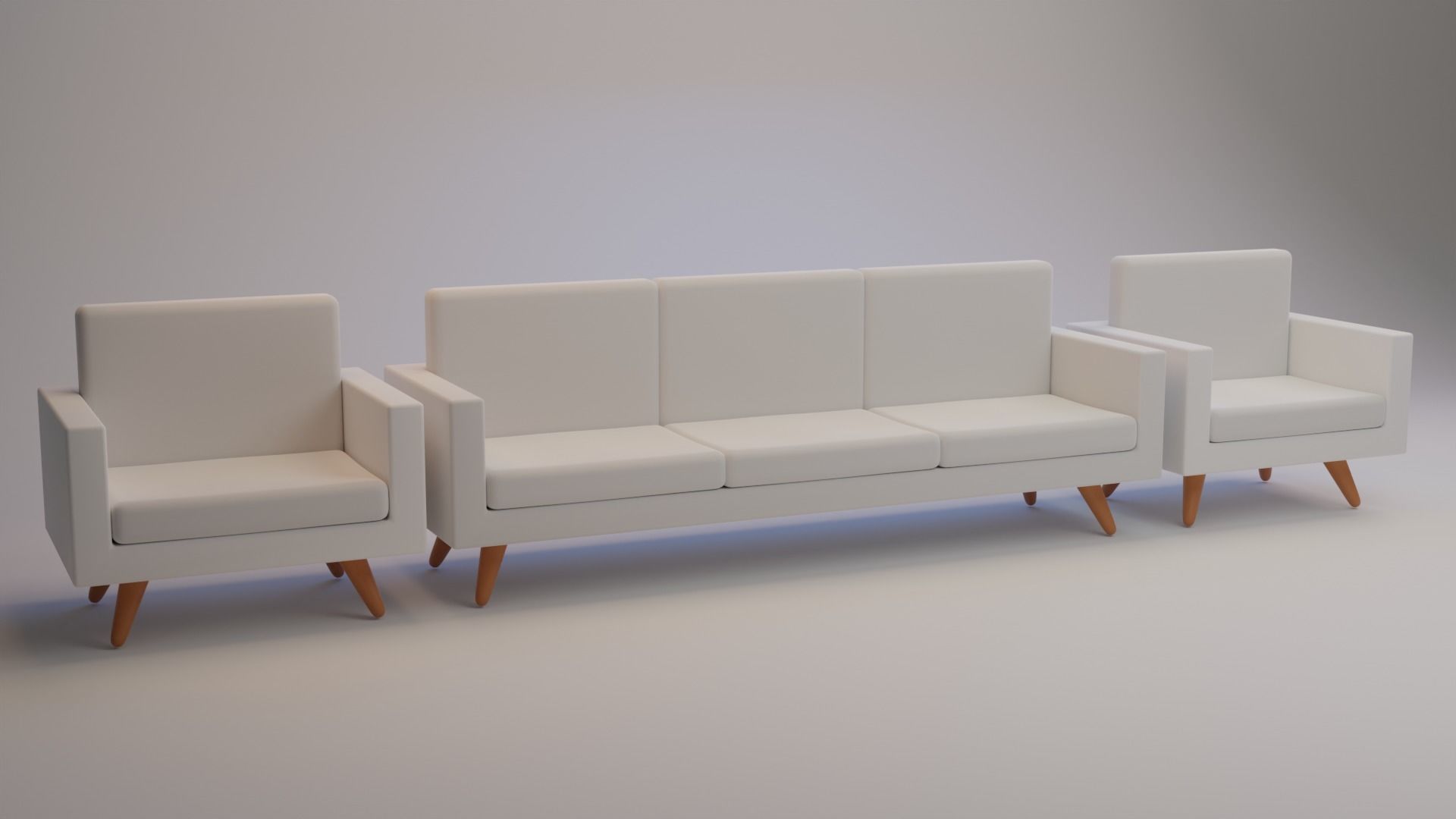 Expandable Sofa Set For Cartoon And Illustrations Or Games Low-poly 3D model_5