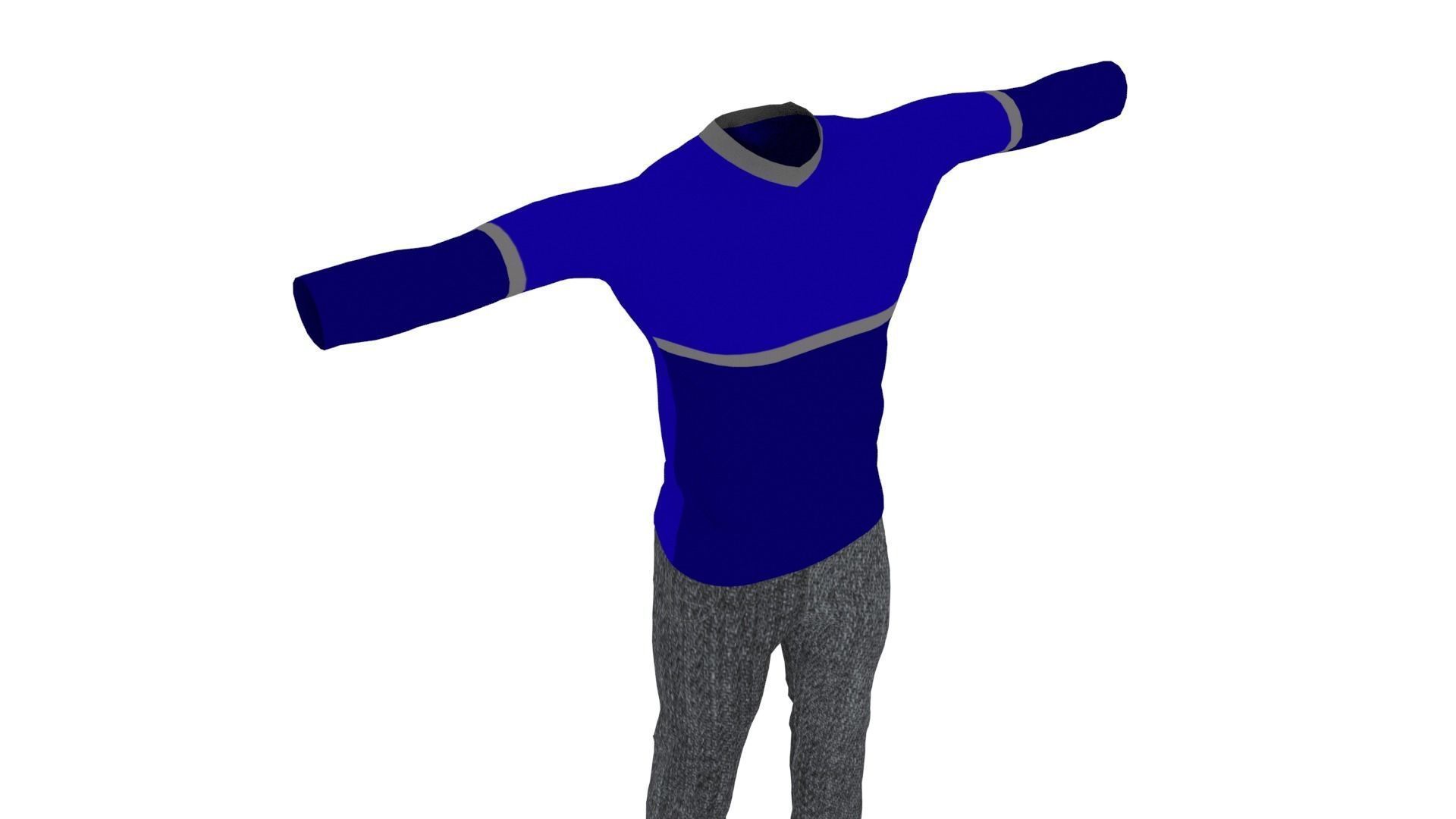Man Clothing Low-poly 3D model_4