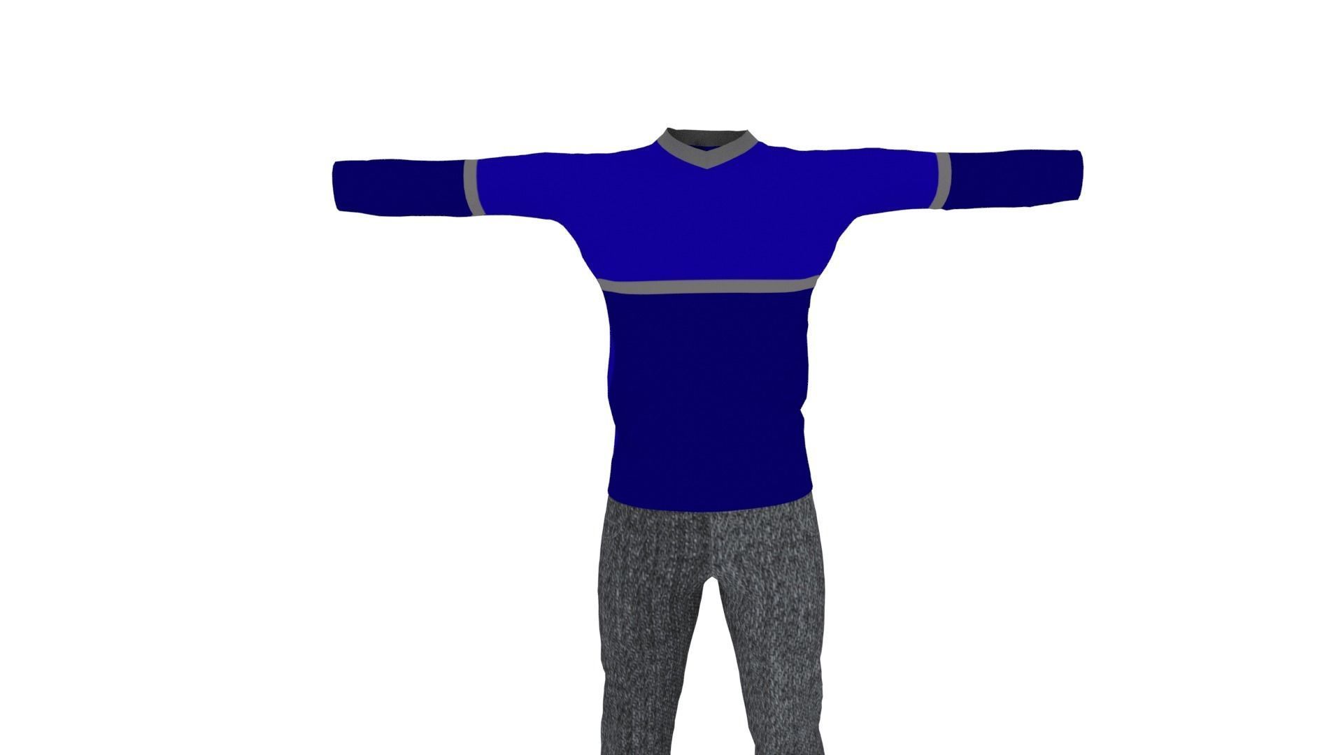 Man Clothing Low-poly 3D model_2