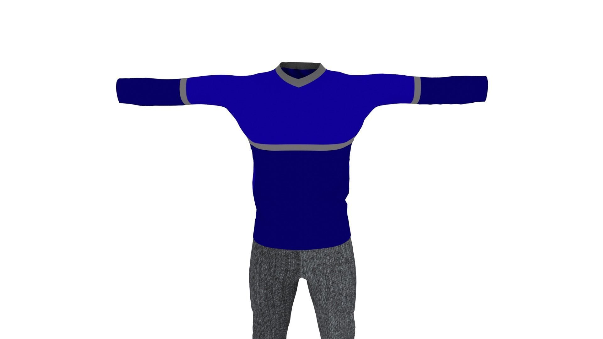 Man Clothing Low-poly 3D model_5