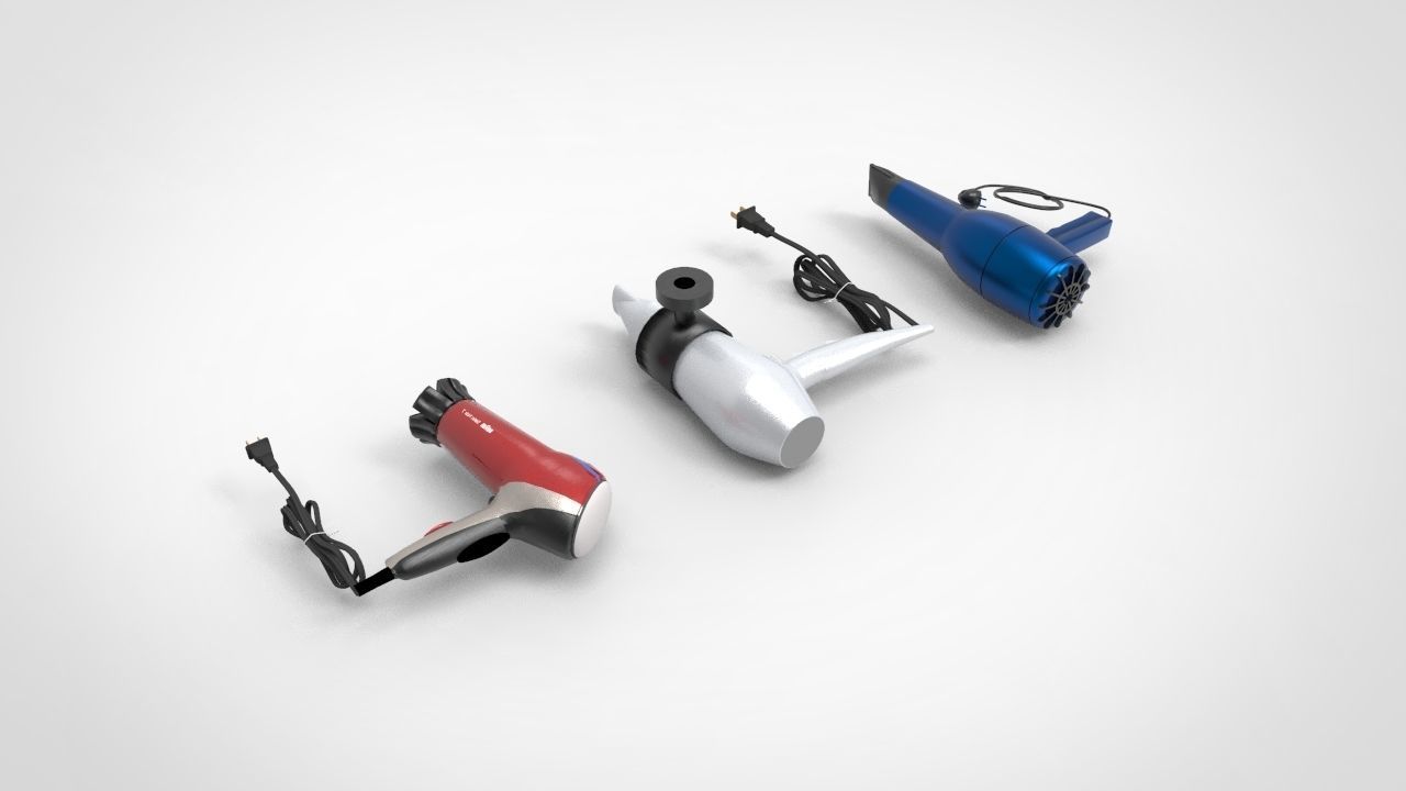 hair dryer 3D model_3