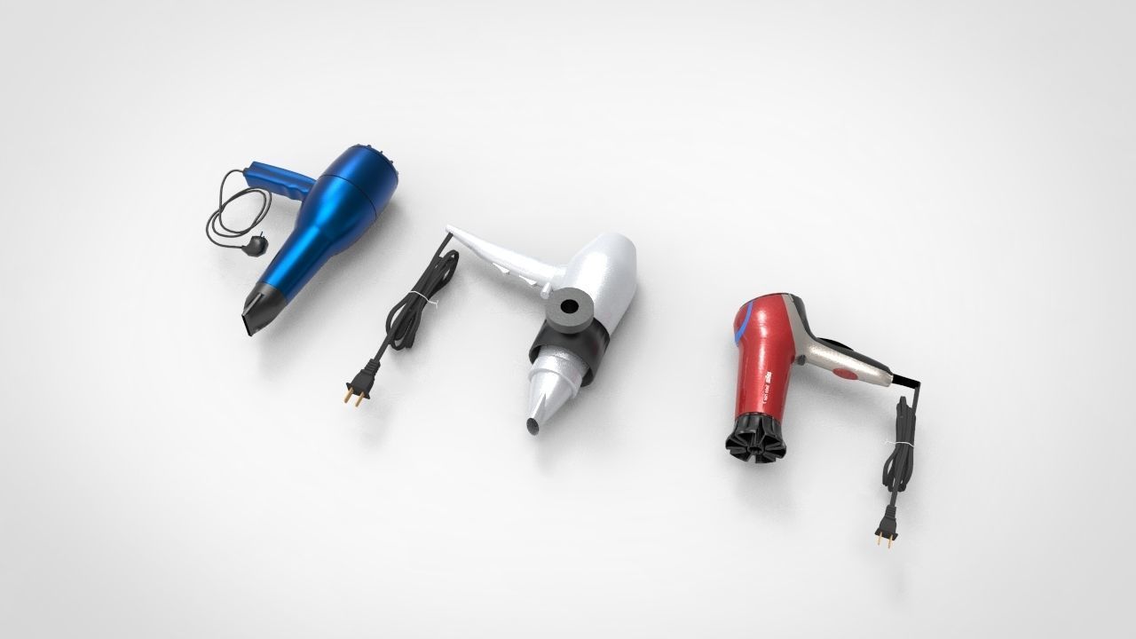 hair dryer 3D model_2