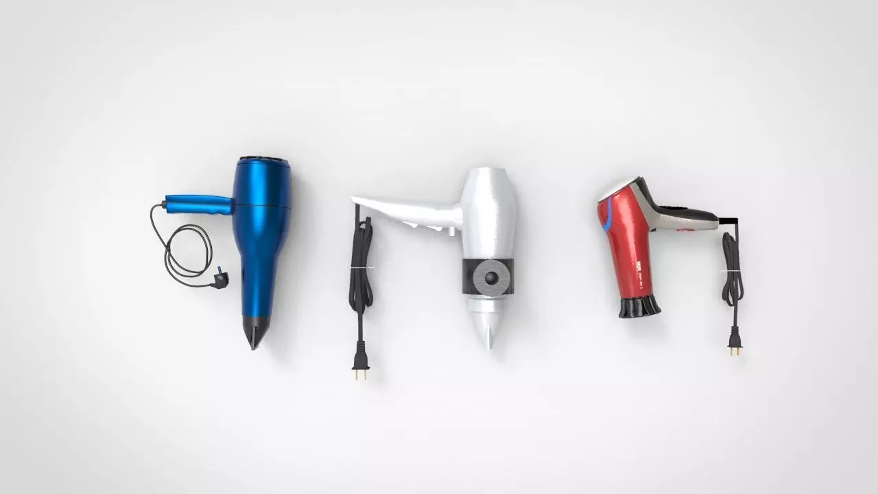 hair dryer 3D model_0
