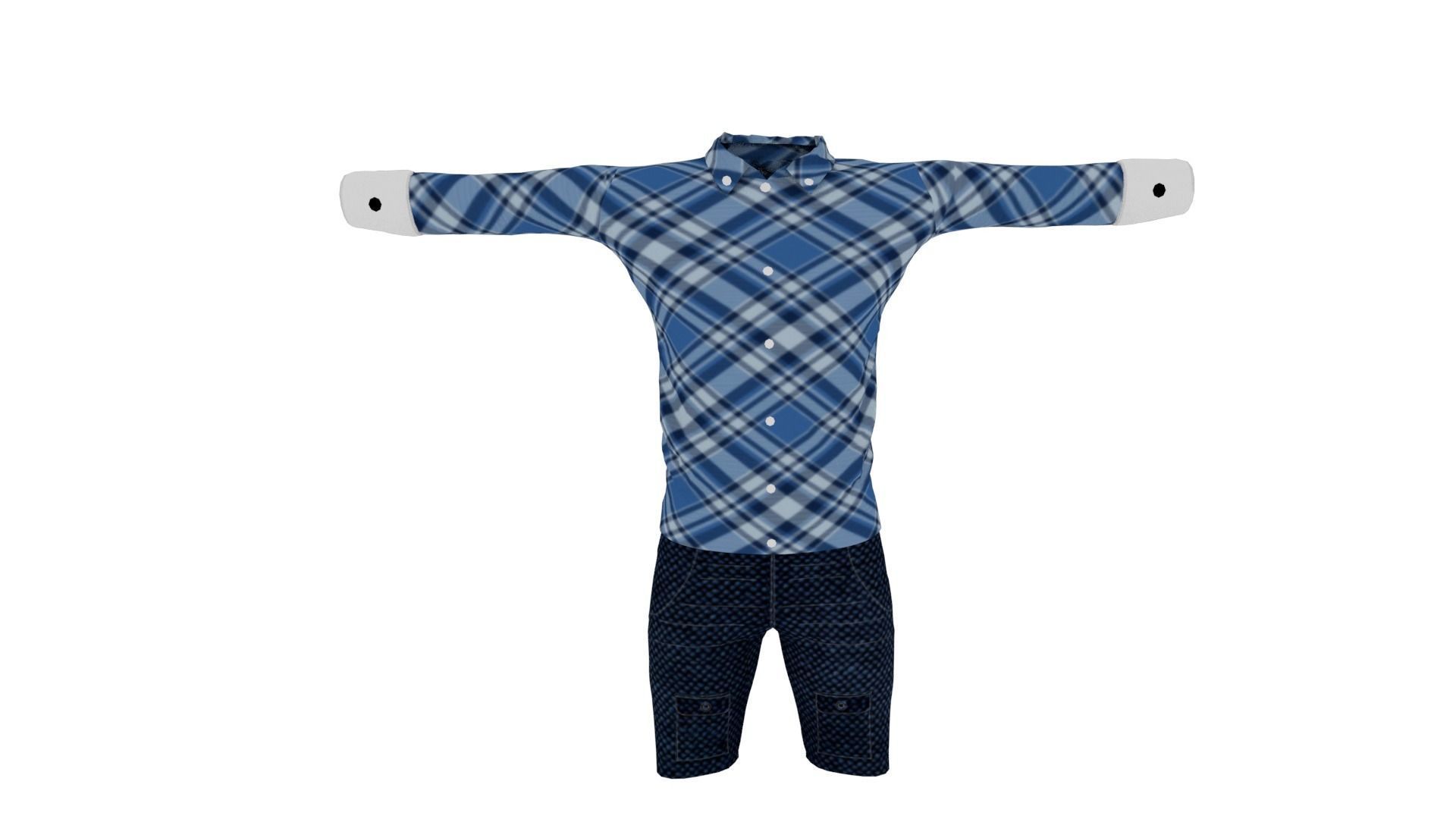 Man Clothing Low-poly 3D model_2