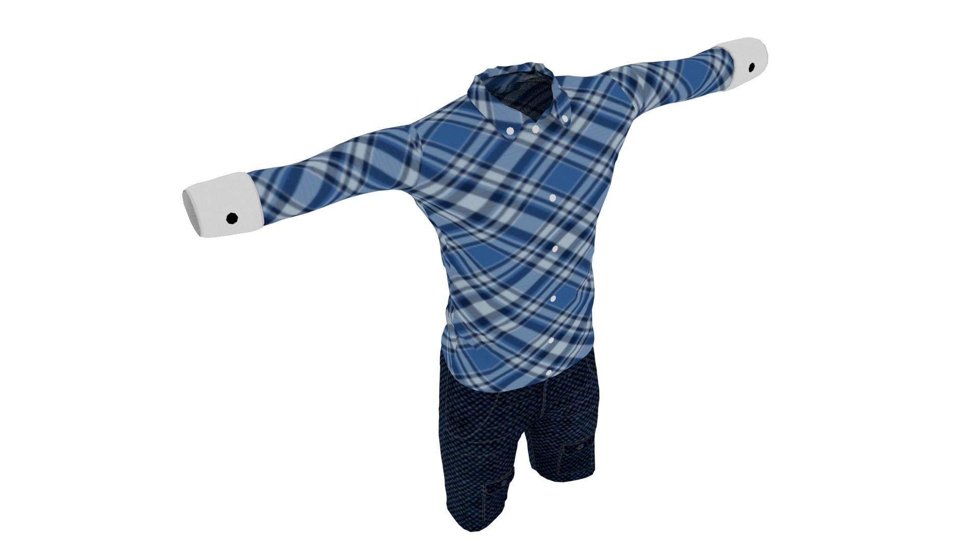 Man Clothing Low-poly 3D model_4