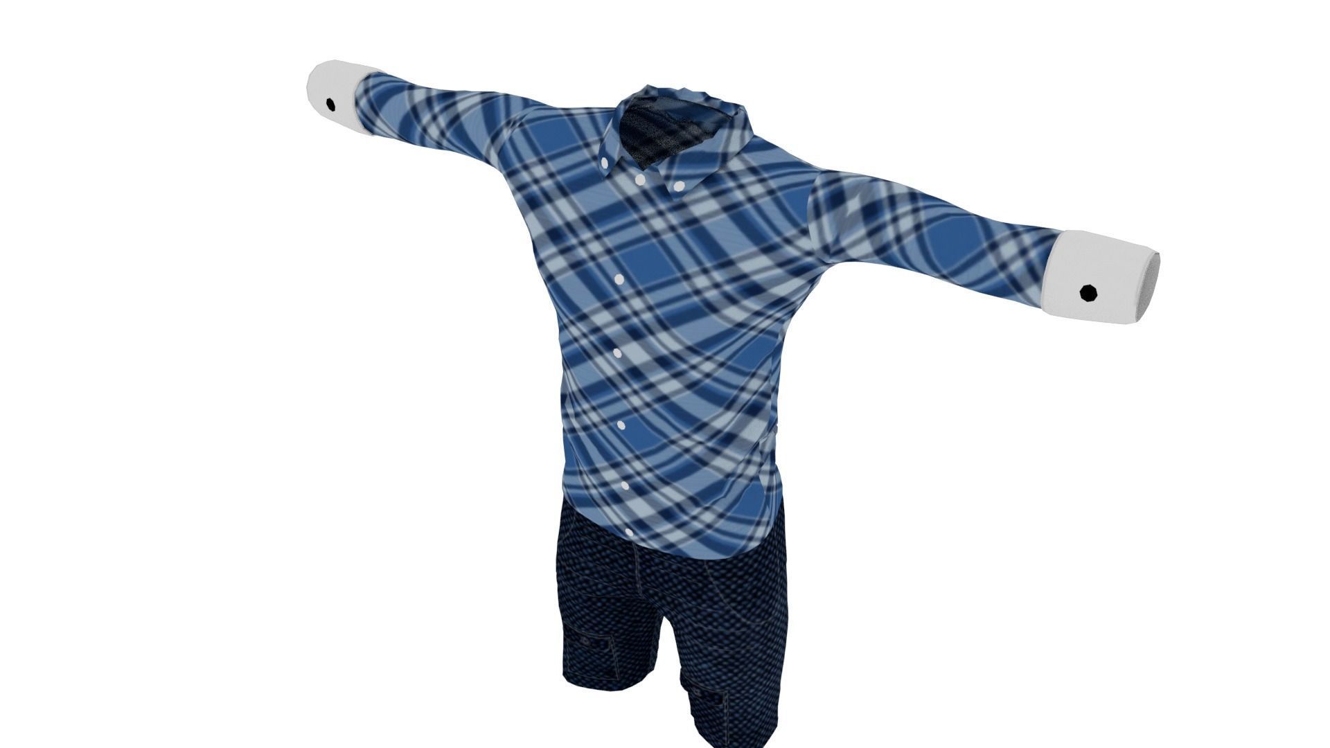 Man Clothing Low-poly 3D model_3