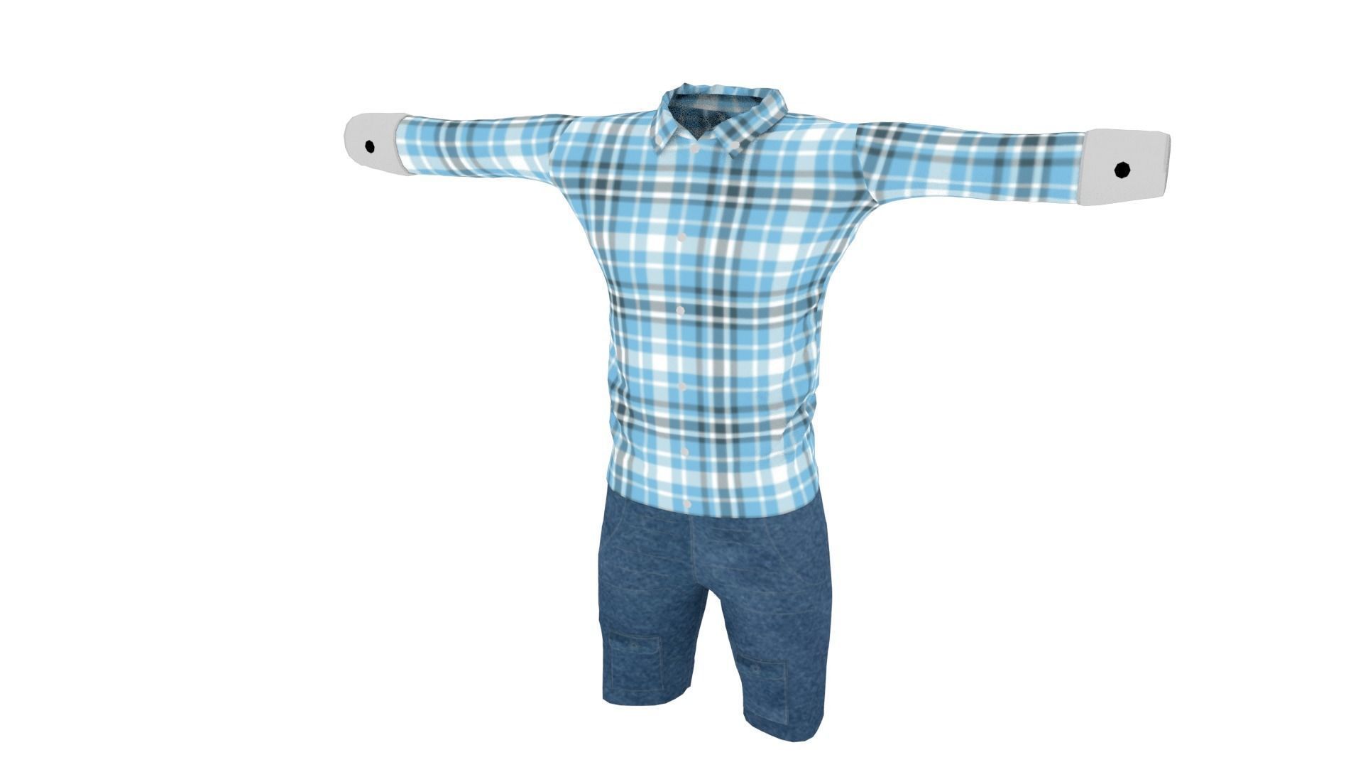 Man Clothing Low-poly 3D model_2