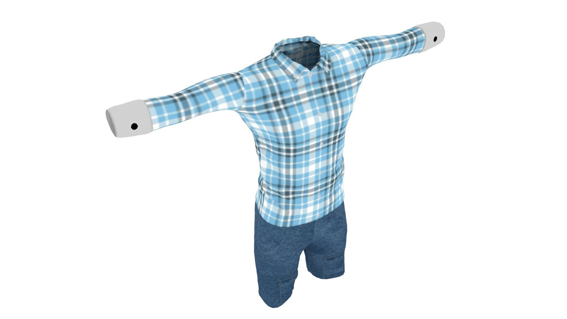 Man Clothing Low-poly 3D model_4