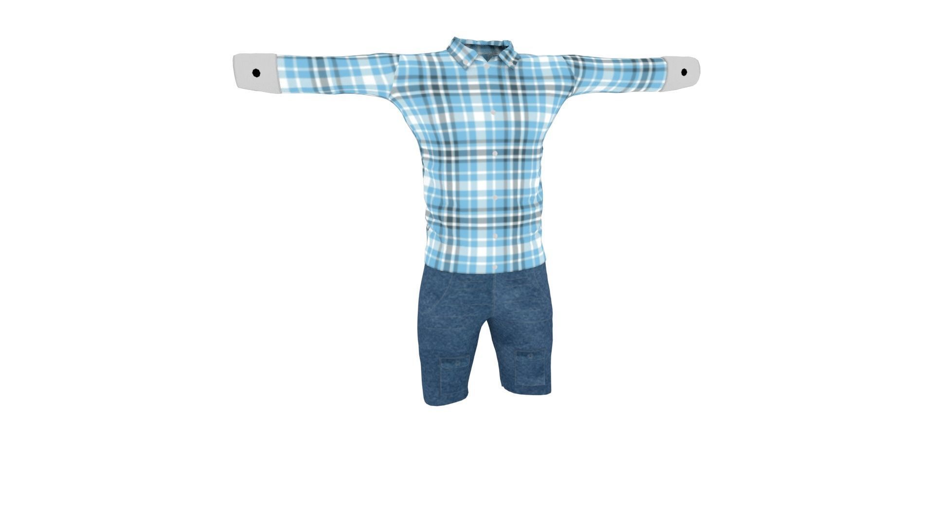 Man Clothing Low-poly 3D model_1