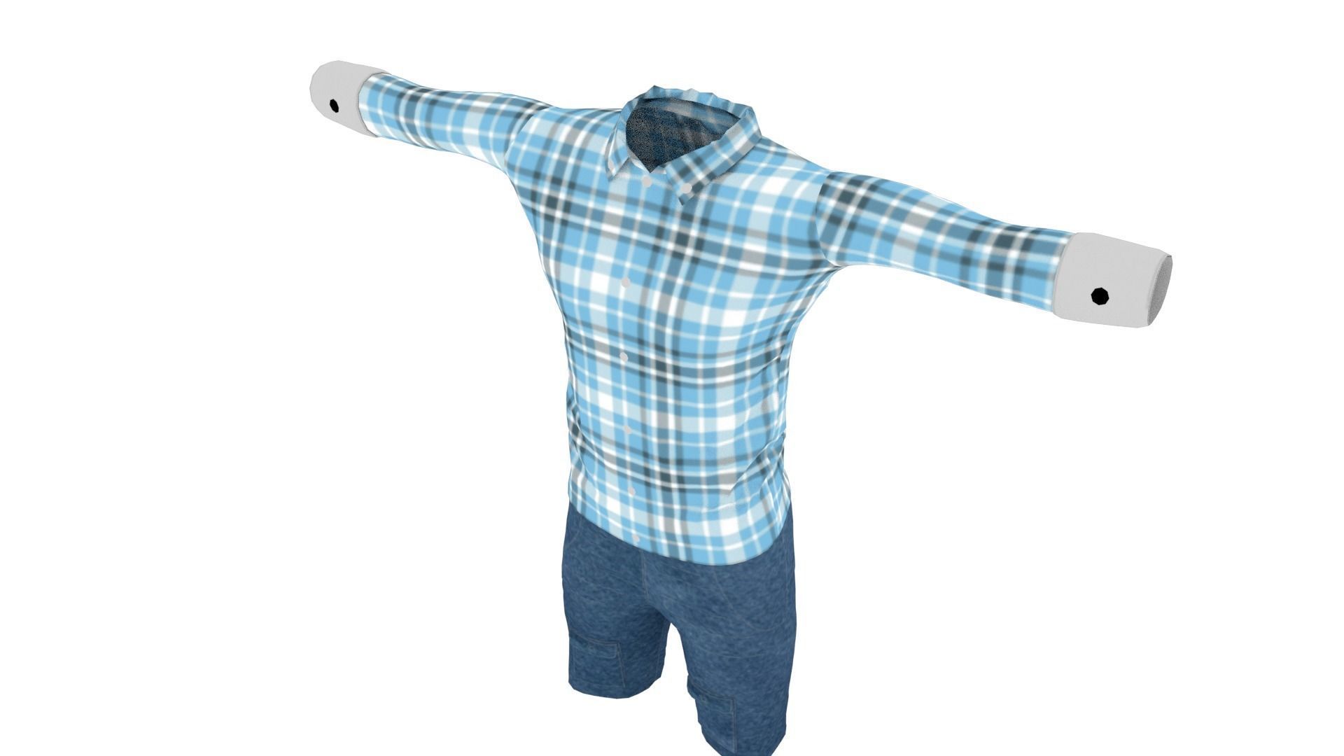 Man Clothing Low-poly 3D model_3